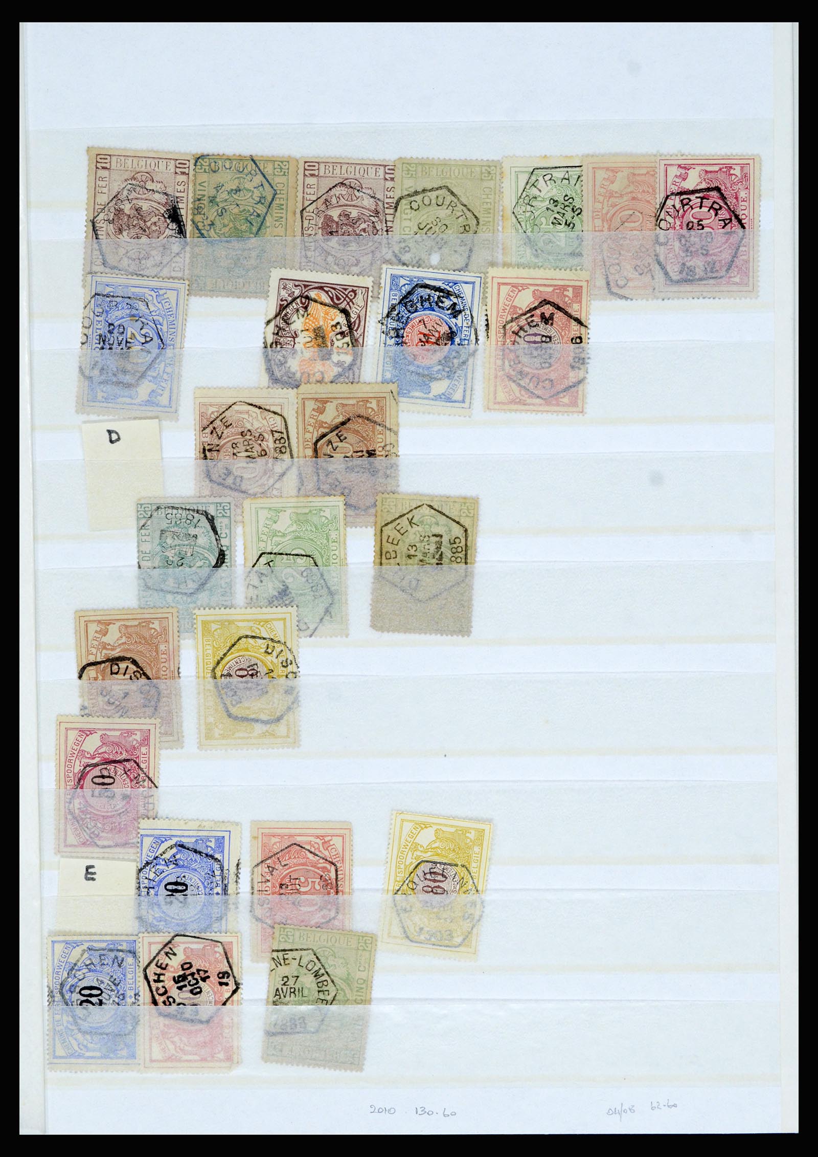 36955 007 - Postzegelverzameling 36955 België spoorwegstempels 1879-1950.