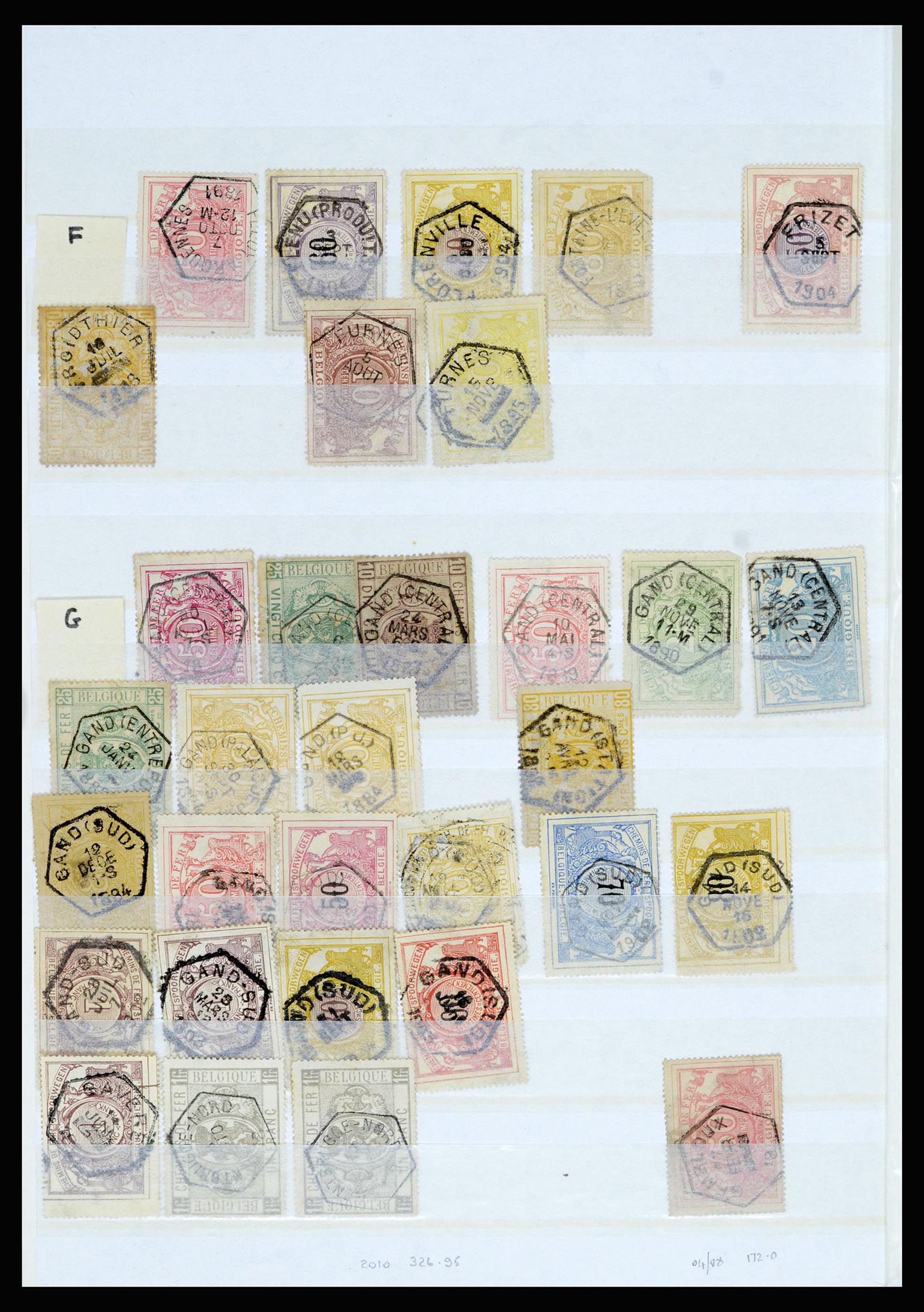 36955 008 - Postzegelverzameling 36955 België spoorwegstempels 1879-1950.