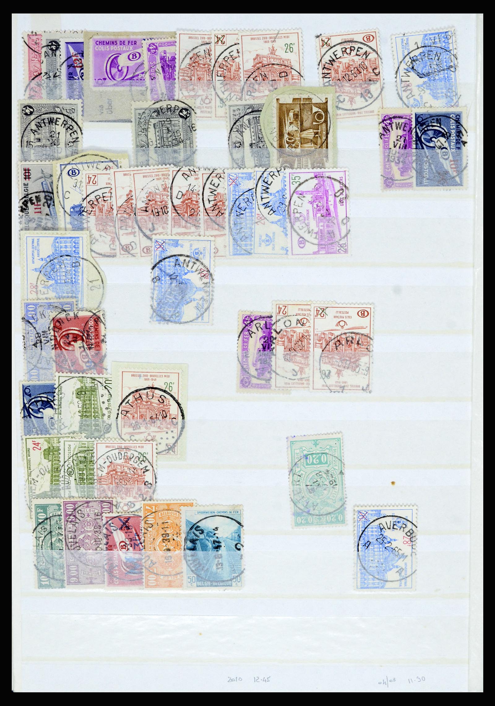 36955 018 - Postzegelverzameling 36955 België spoorwegstempels 1879-1950.