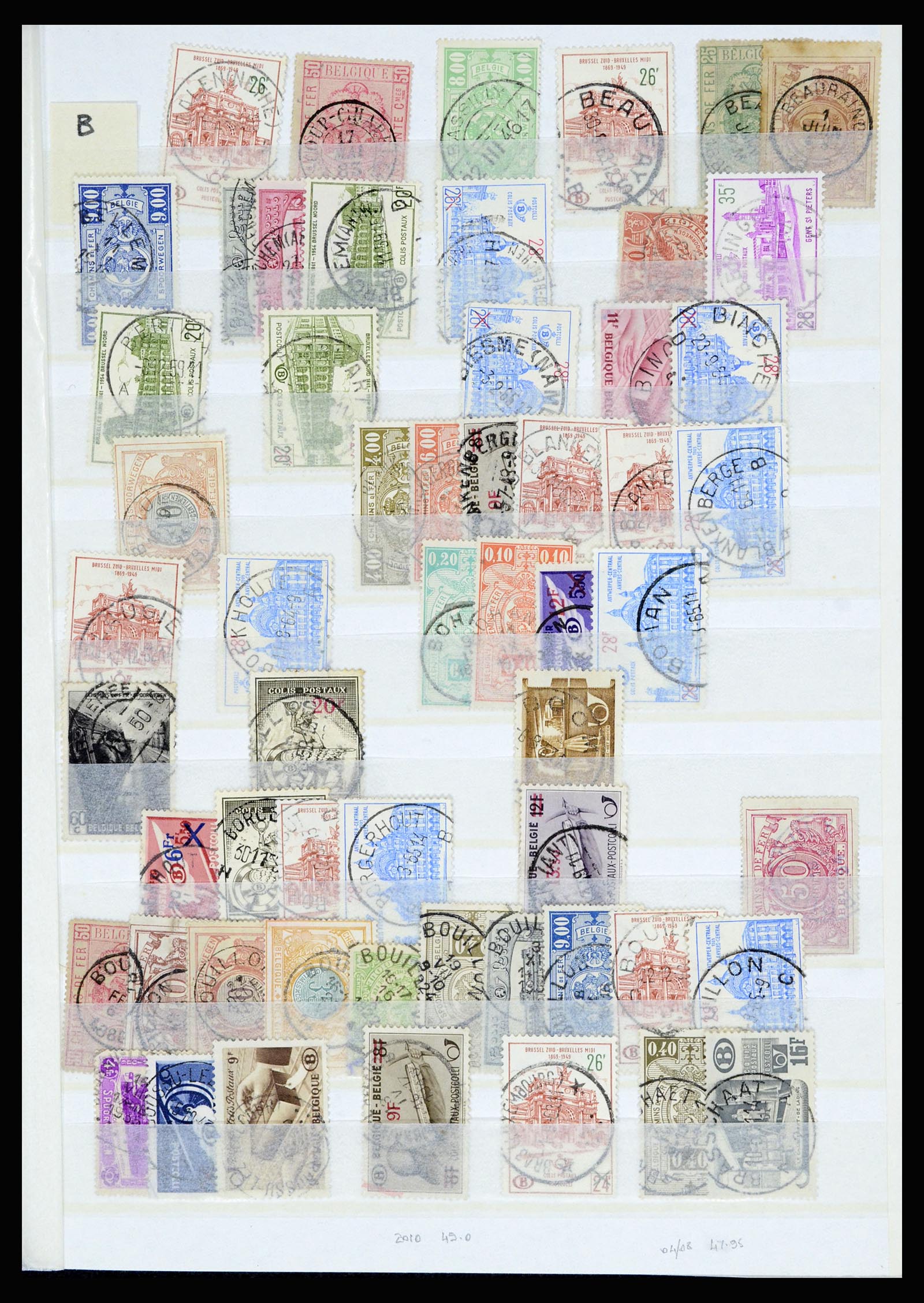 36955 019 - Postzegelverzameling 36955 België spoorwegstempels 1879-1950.