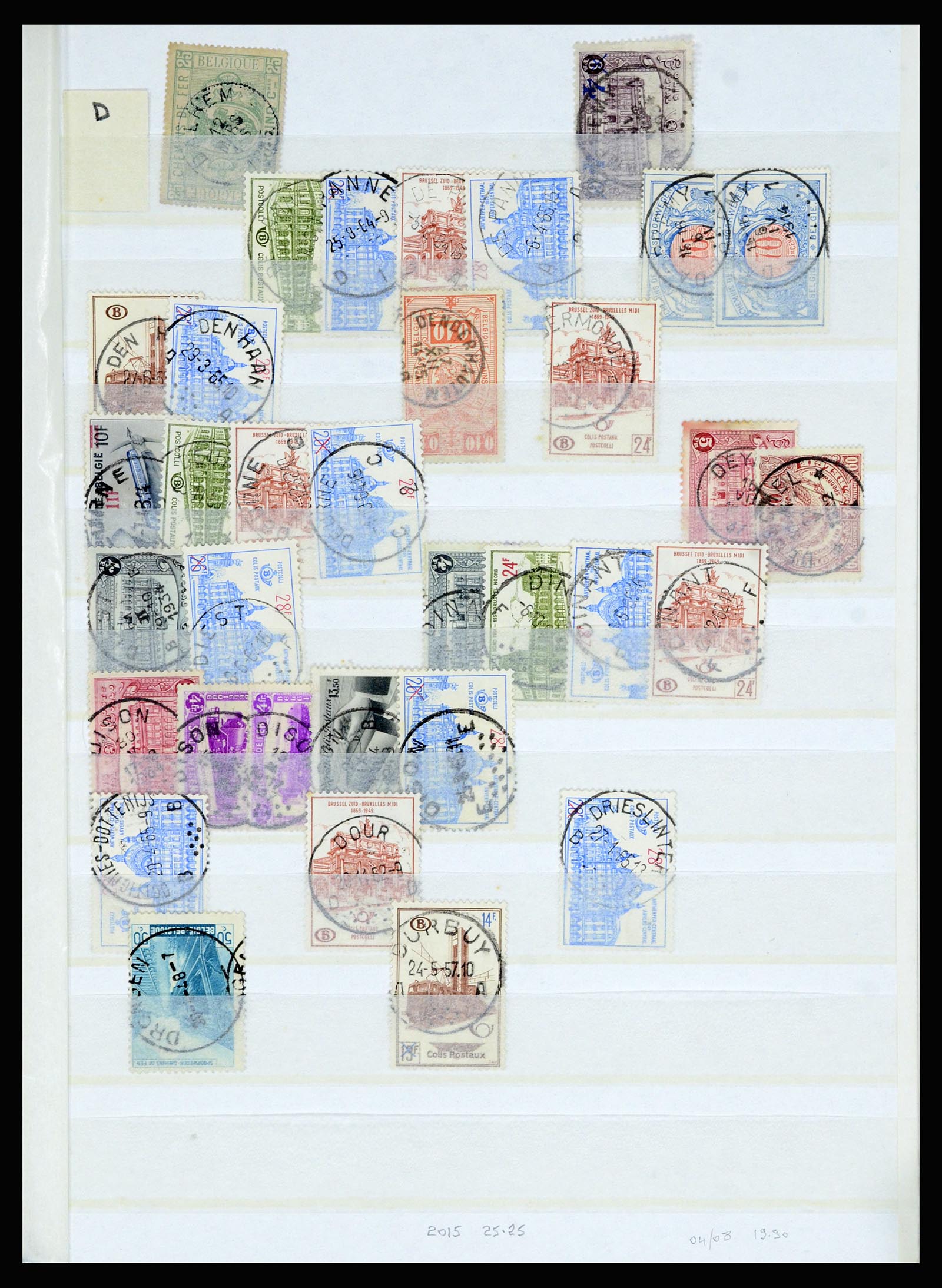 36955 023 - Postzegelverzameling 36955 België spoorwegstempels 1879-1950.