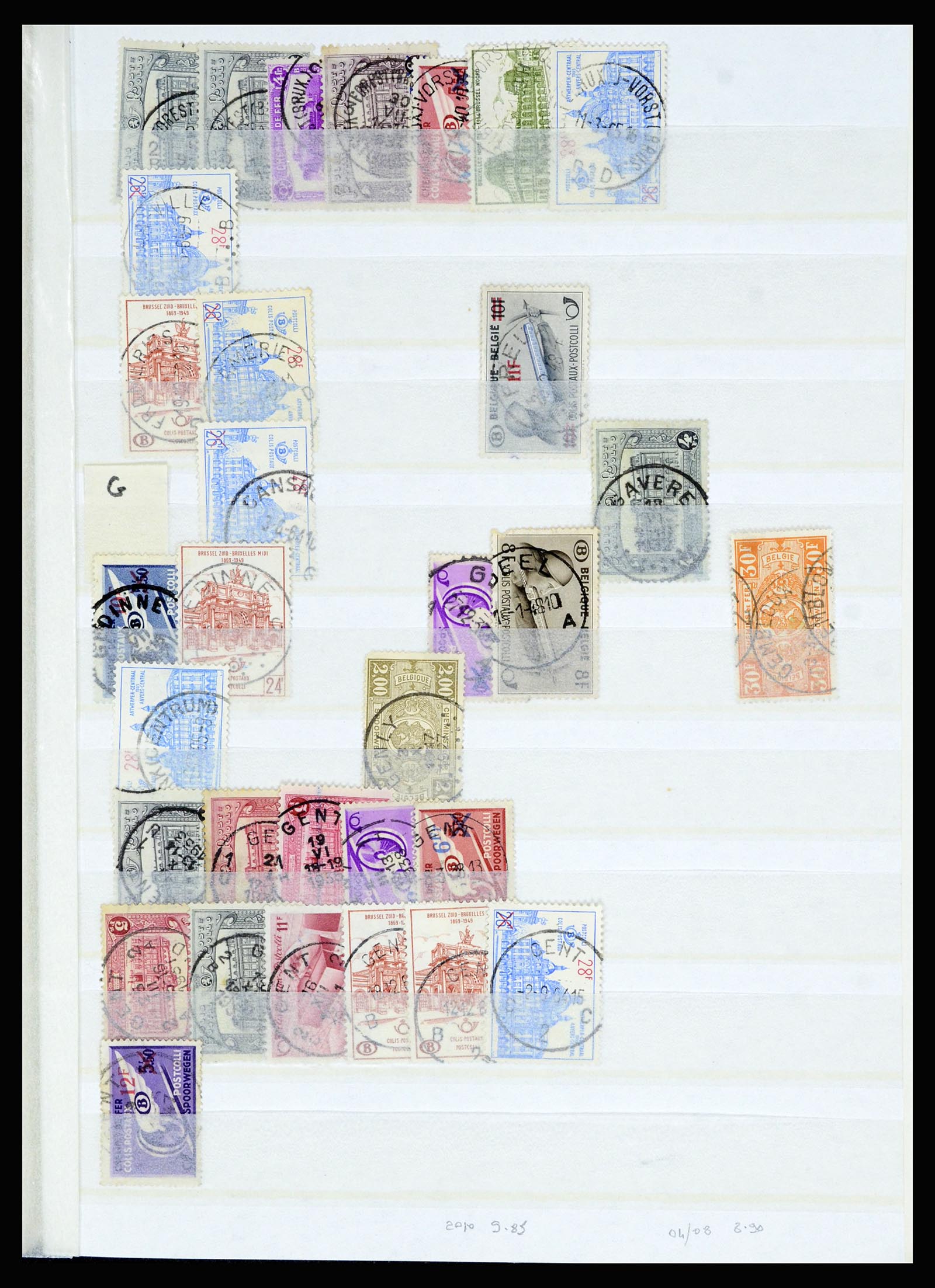 36955 025 - Postzegelverzameling 36955 België spoorwegstempels 1879-1950.