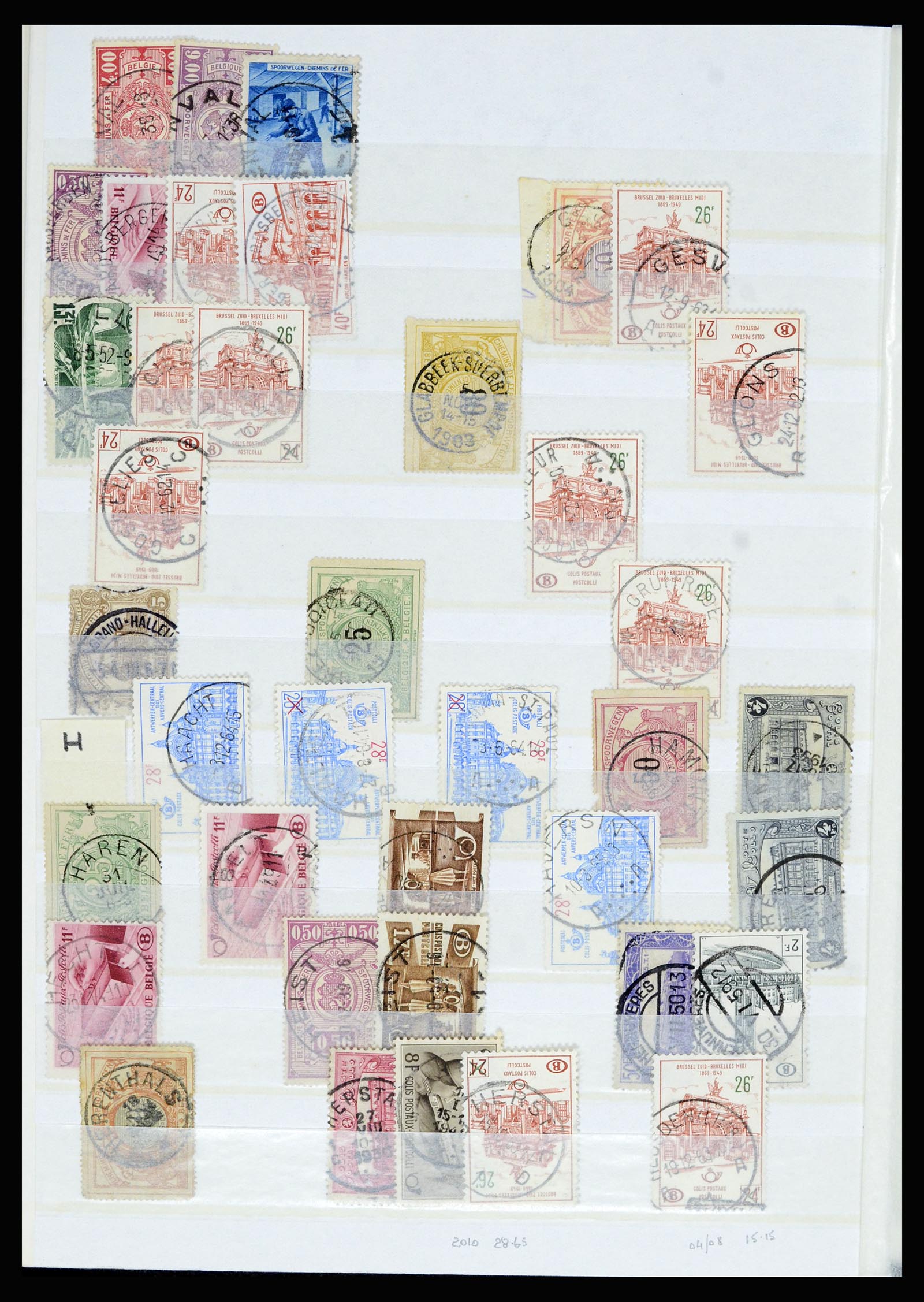 36955 026 - Postzegelverzameling 36955 België spoorwegstempels 1879-1950.