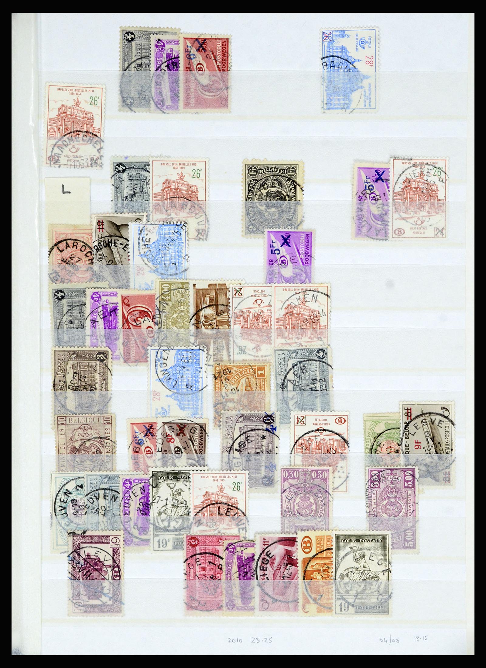 36955 029 - Postzegelverzameling 36955 België spoorwegstempels 1879-1950.