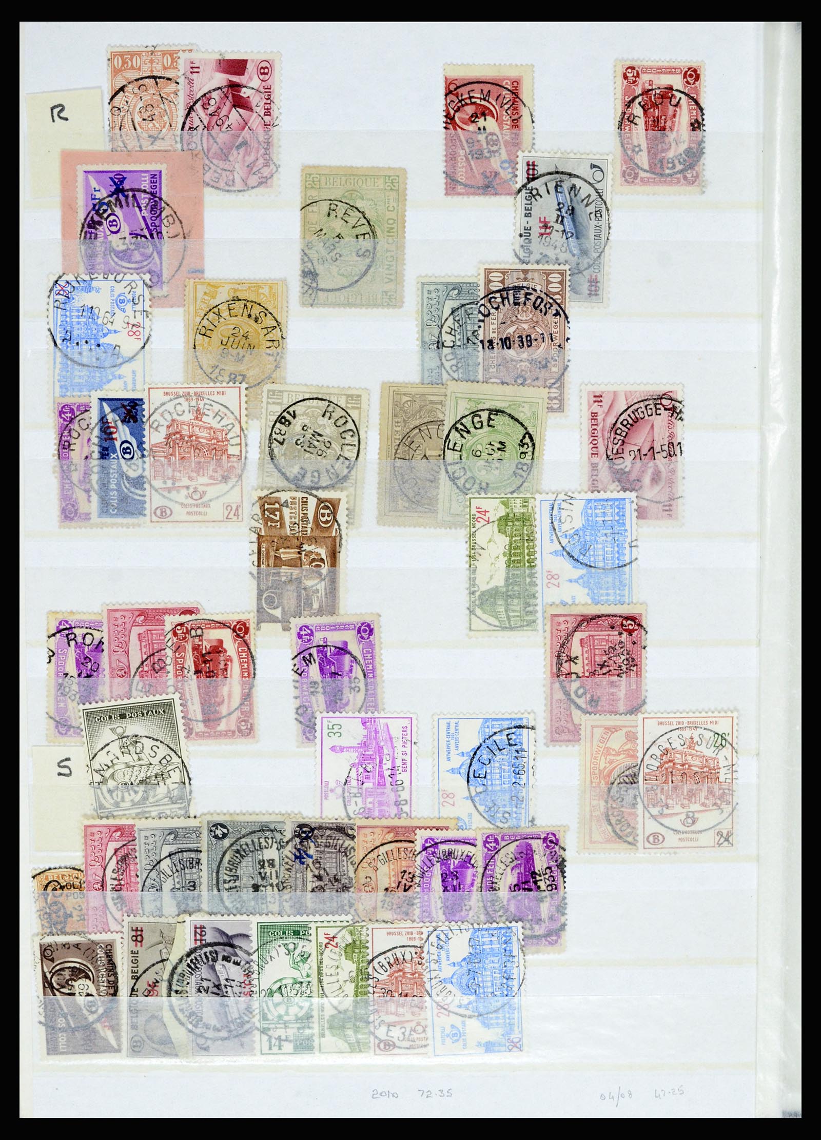 36955 034 - Postzegelverzameling 36955 België spoorwegstempels 1879-1950.