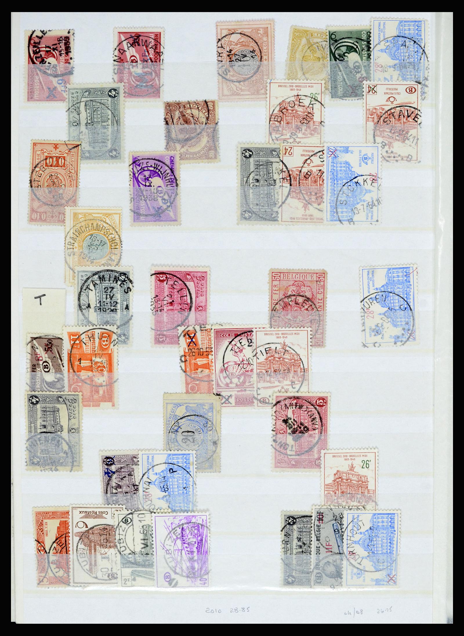 36955 036 - Postzegelverzameling 36955 België spoorwegstempels 1879-1950.