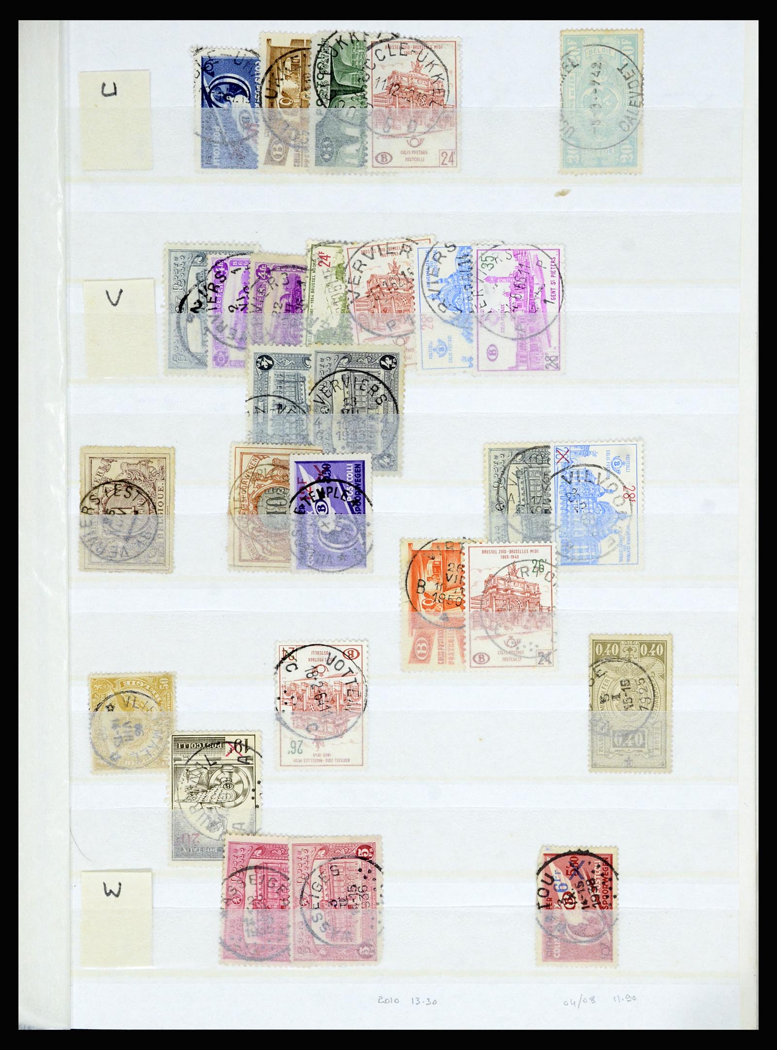 36955 037 - Postzegelverzameling 36955 België spoorwegstempels 1879-1950.