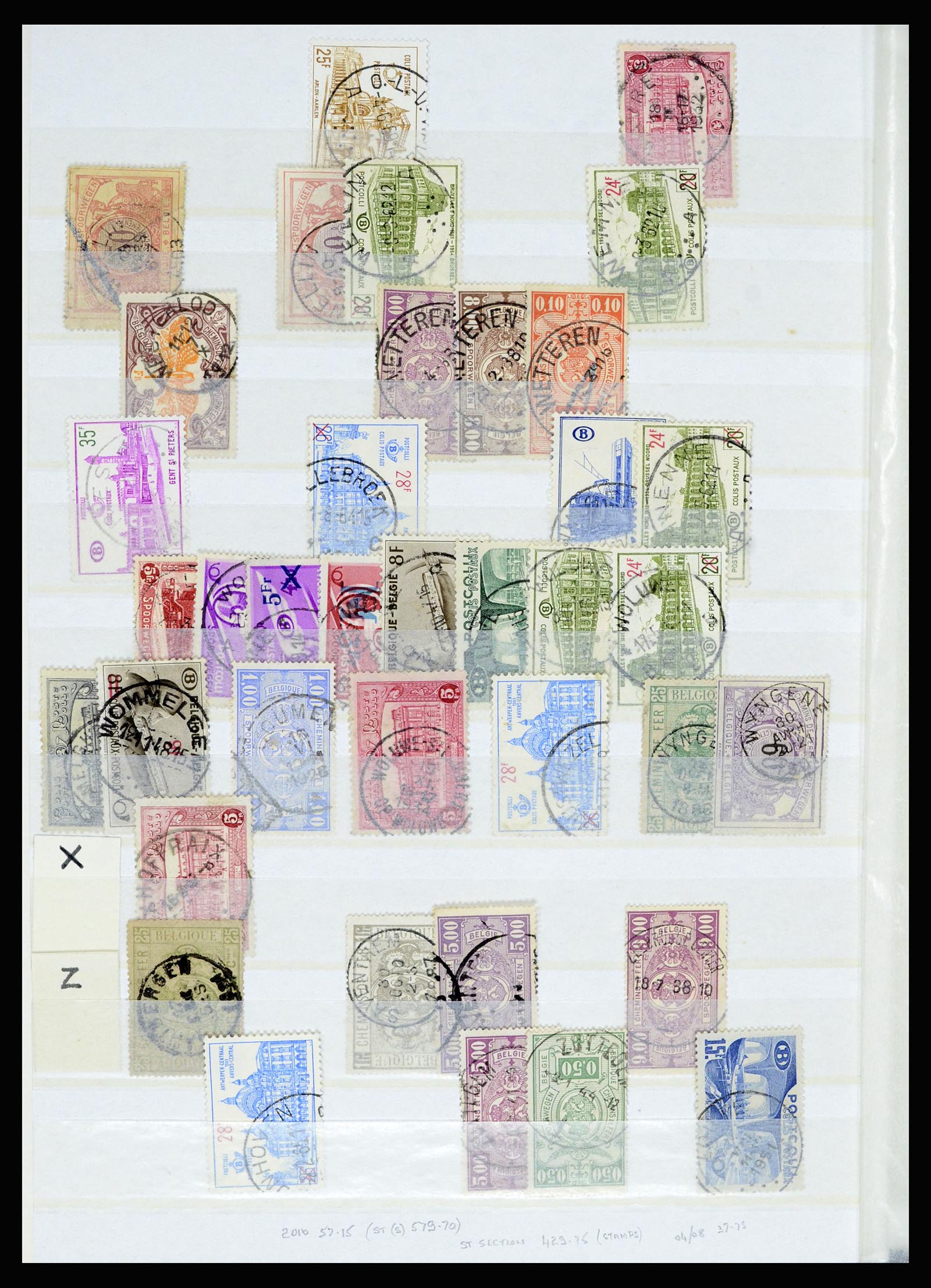 36955 038 - Postzegelverzameling 36955 België spoorwegstempels 1879-1950.