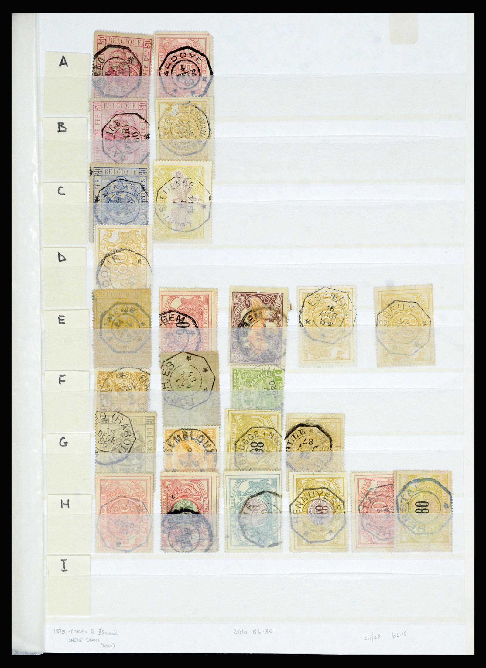 36955 039 - Postzegelverzameling 36955 België spoorwegstempels 1879-1950.