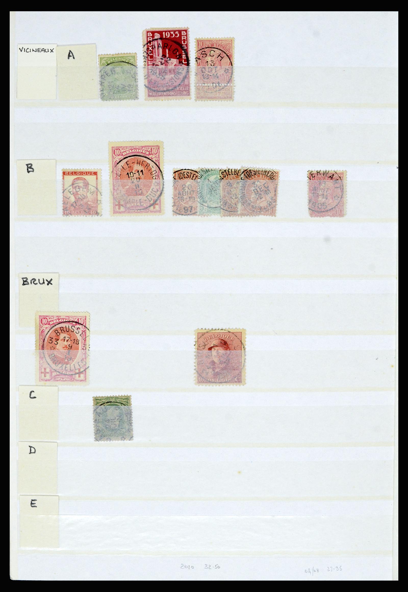 36955 042 - Postzegelverzameling 36955 België spoorwegstempels 1879-1950.