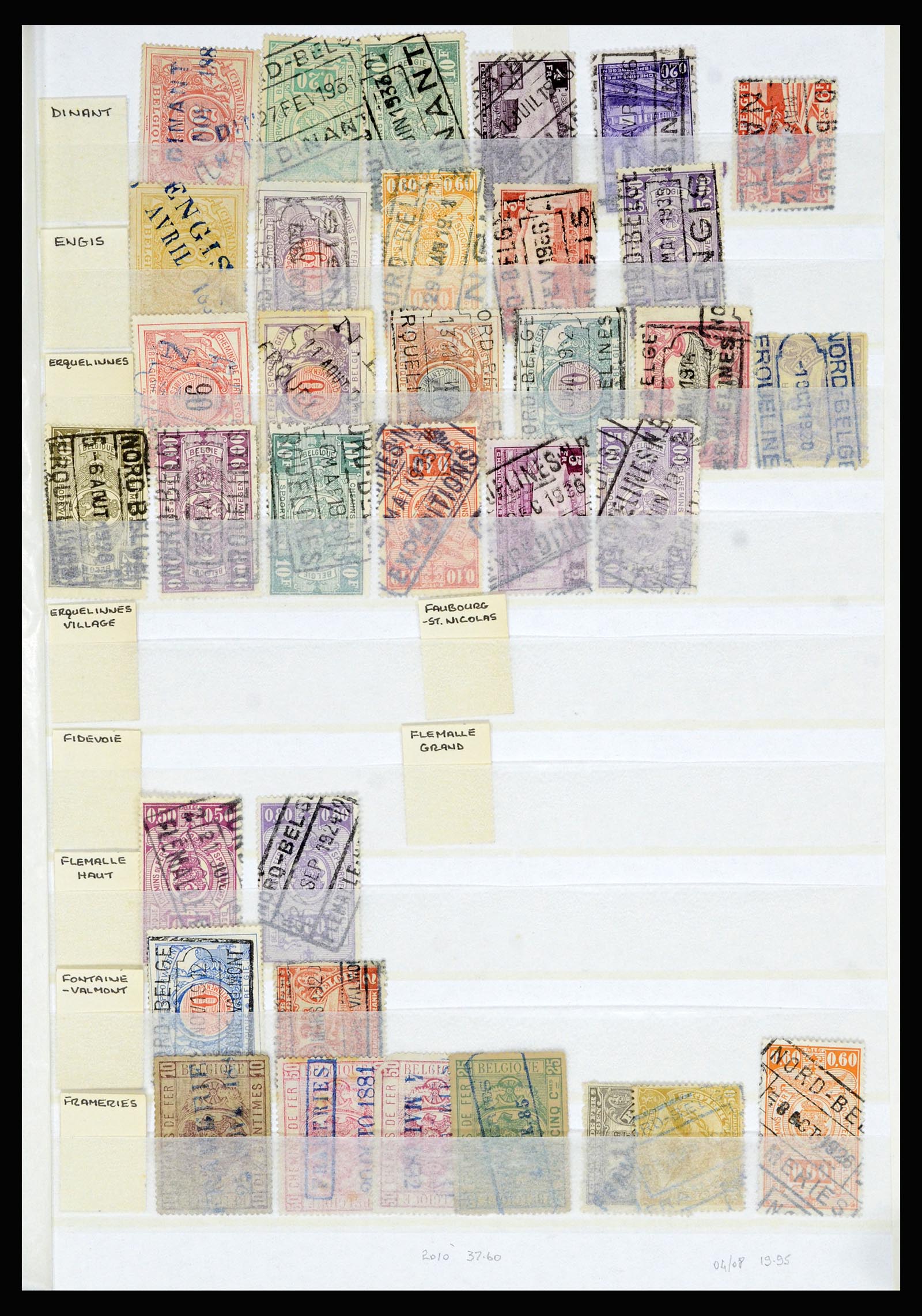 36955 047 - Postzegelverzameling 36955 België spoorwegstempels 1879-1950.