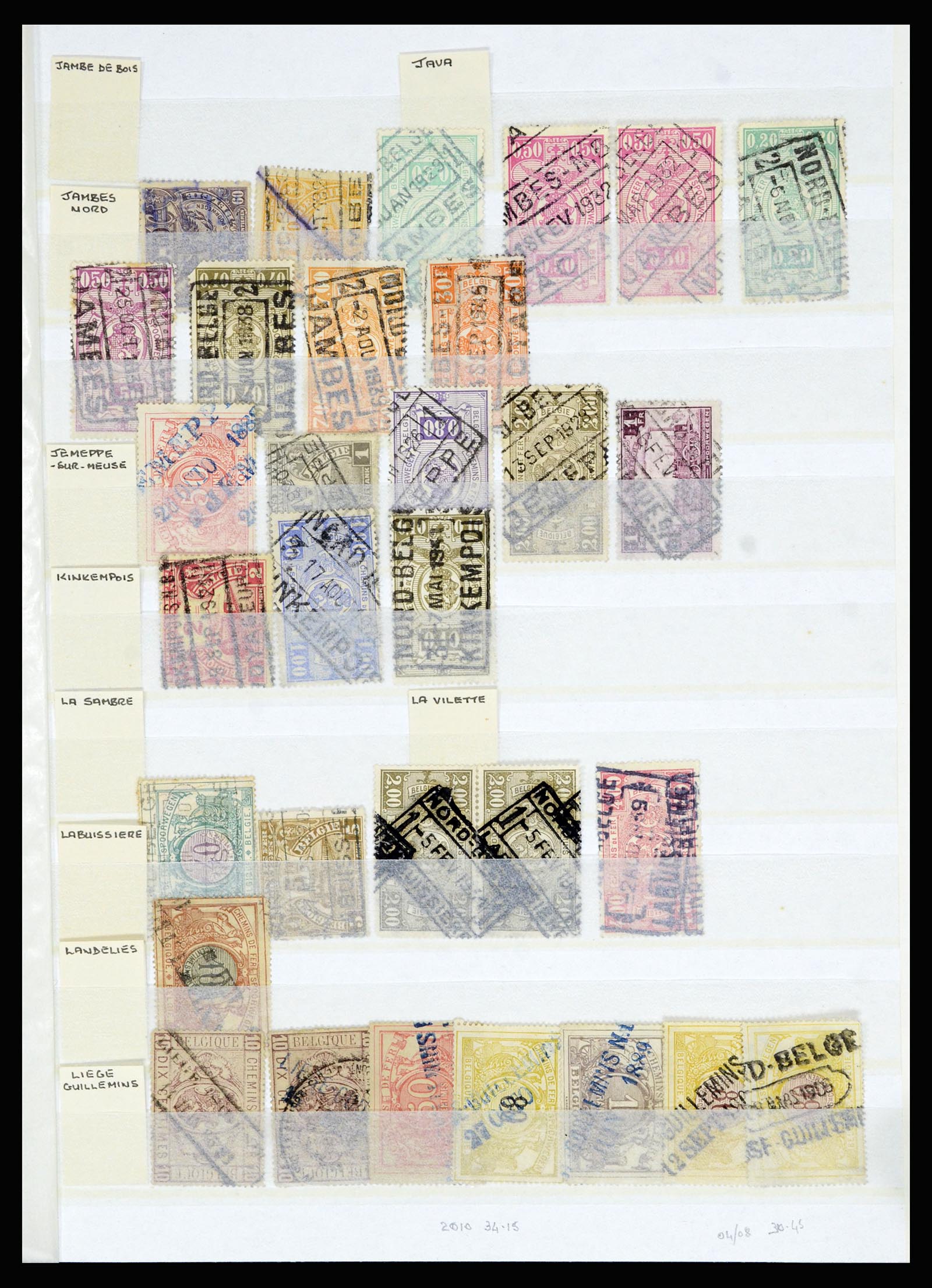 36955 049 - Postzegelverzameling 36955 België spoorwegstempels 1879-1950.