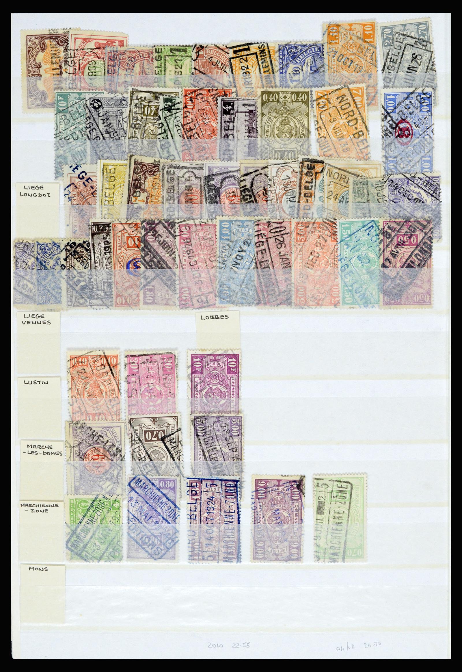 36955 050 - Postzegelverzameling 36955 België spoorwegstempels 1879-1950.