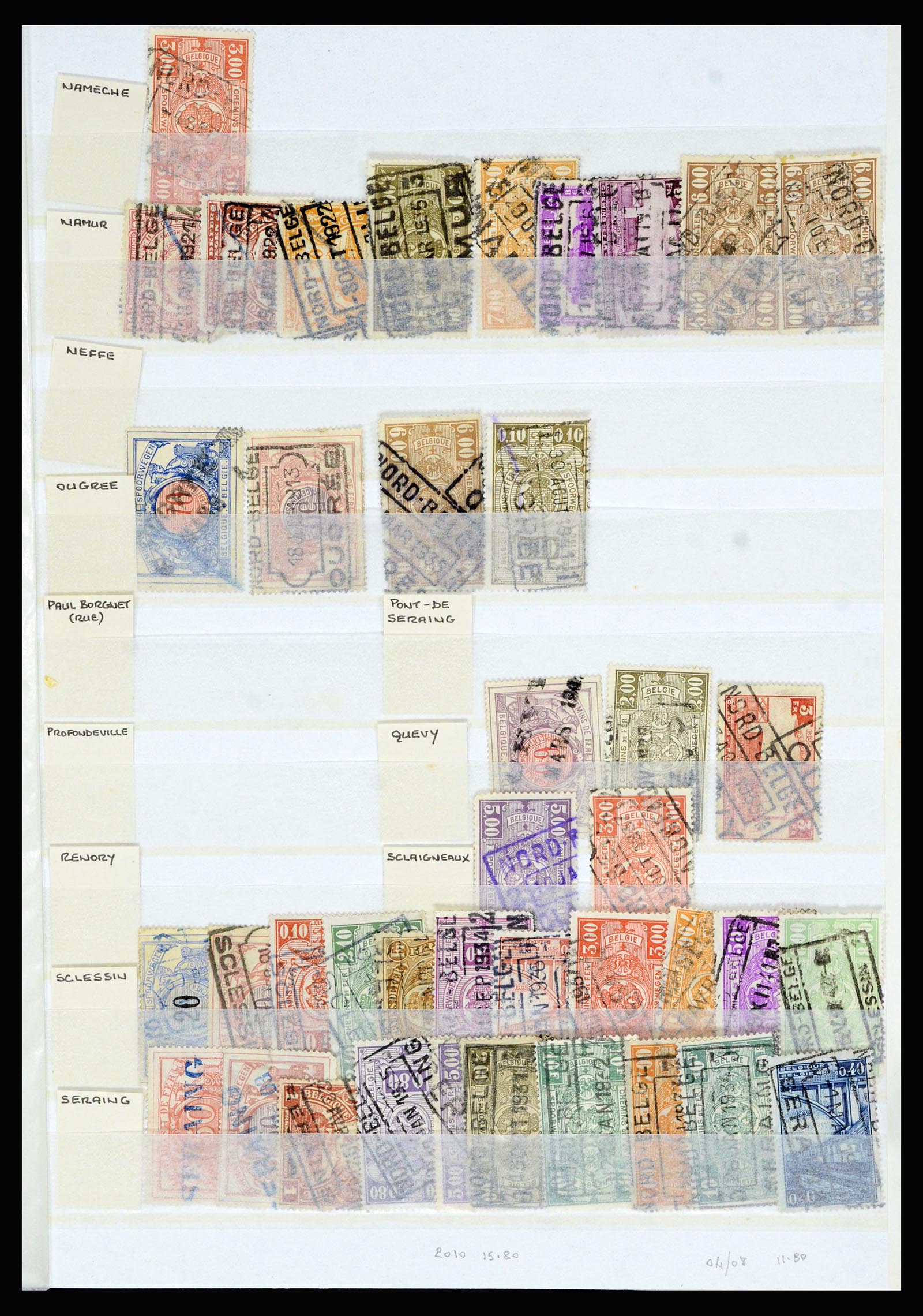 36955 051 - Postzegelverzameling 36955 België spoorwegstempels 1879-1950.