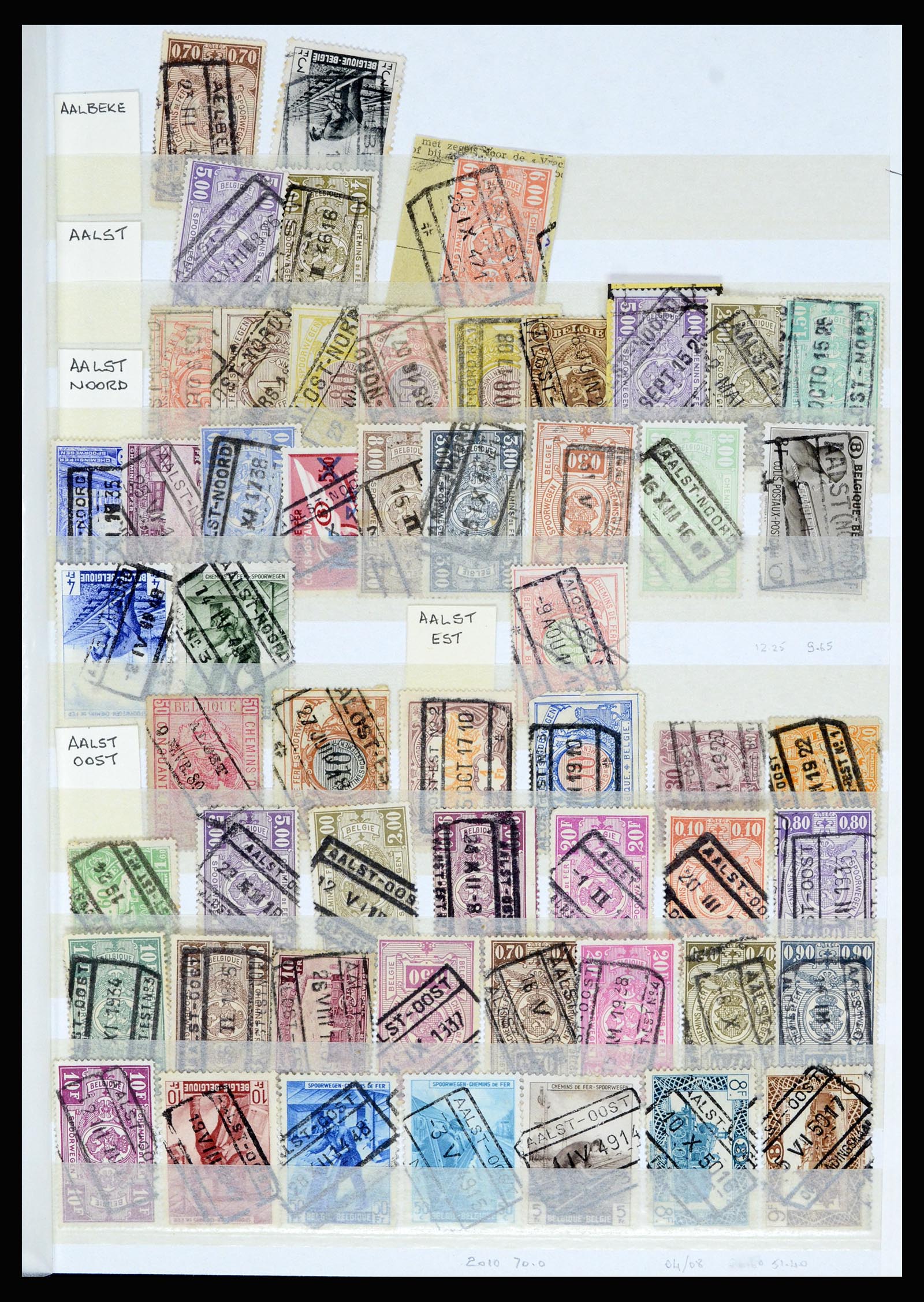 36955 065 - Postzegelverzameling 36955 België spoorwegstempels 1879-1950.