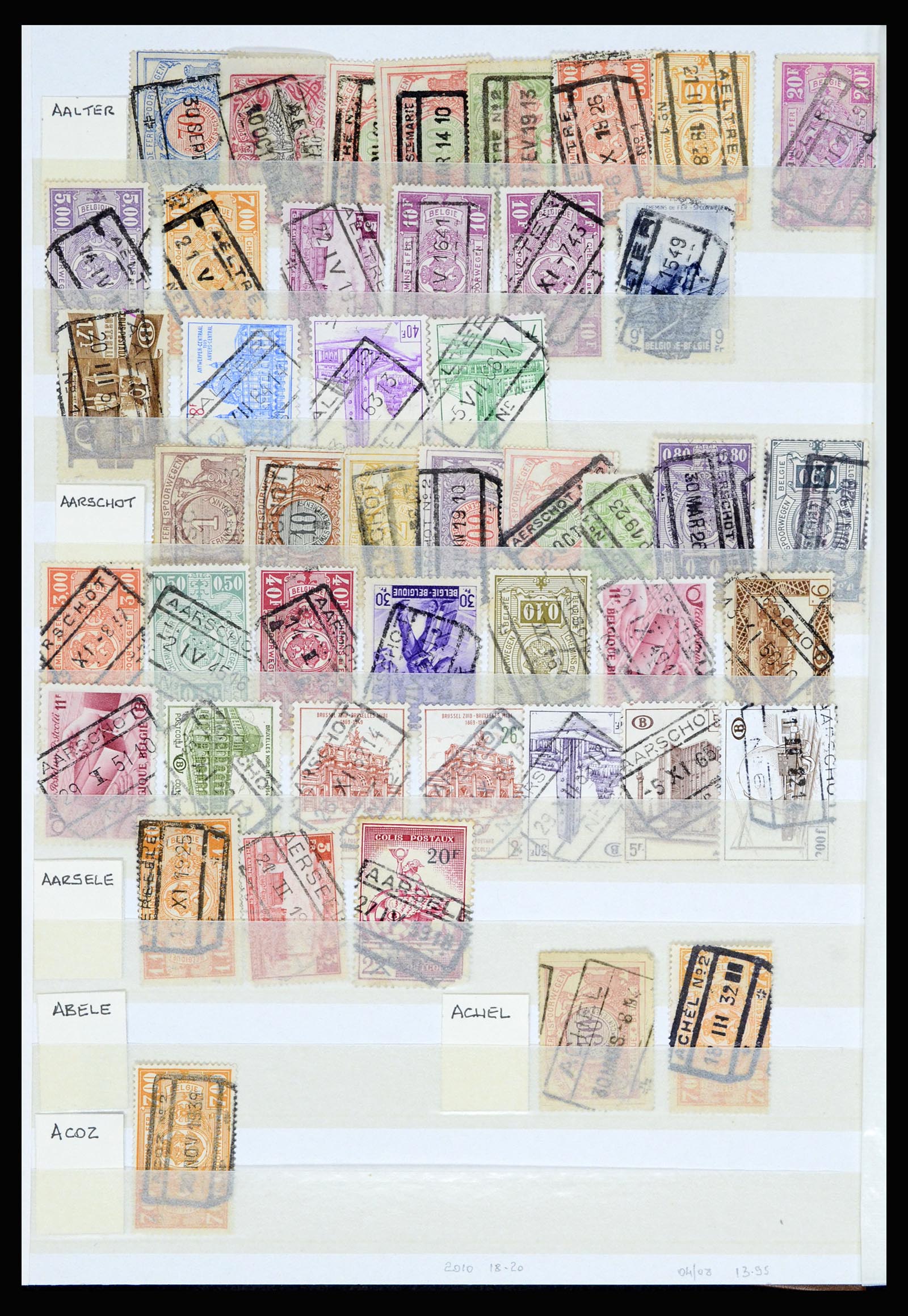 36955 066 - Postzegelverzameling 36955 België spoorwegstempels 1879-1950.