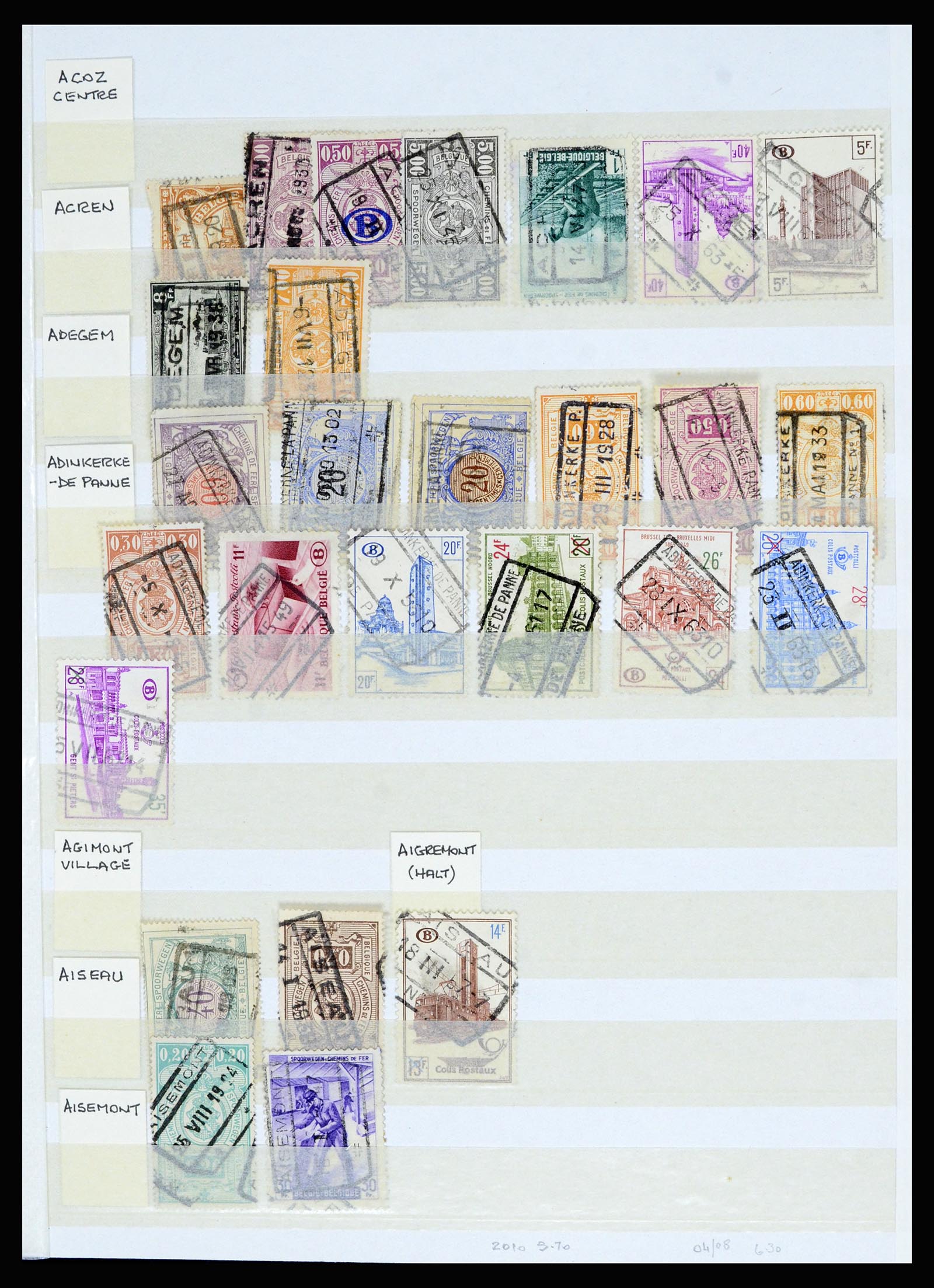 36955 067 - Postzegelverzameling 36955 België spoorwegstempels 1879-1950.