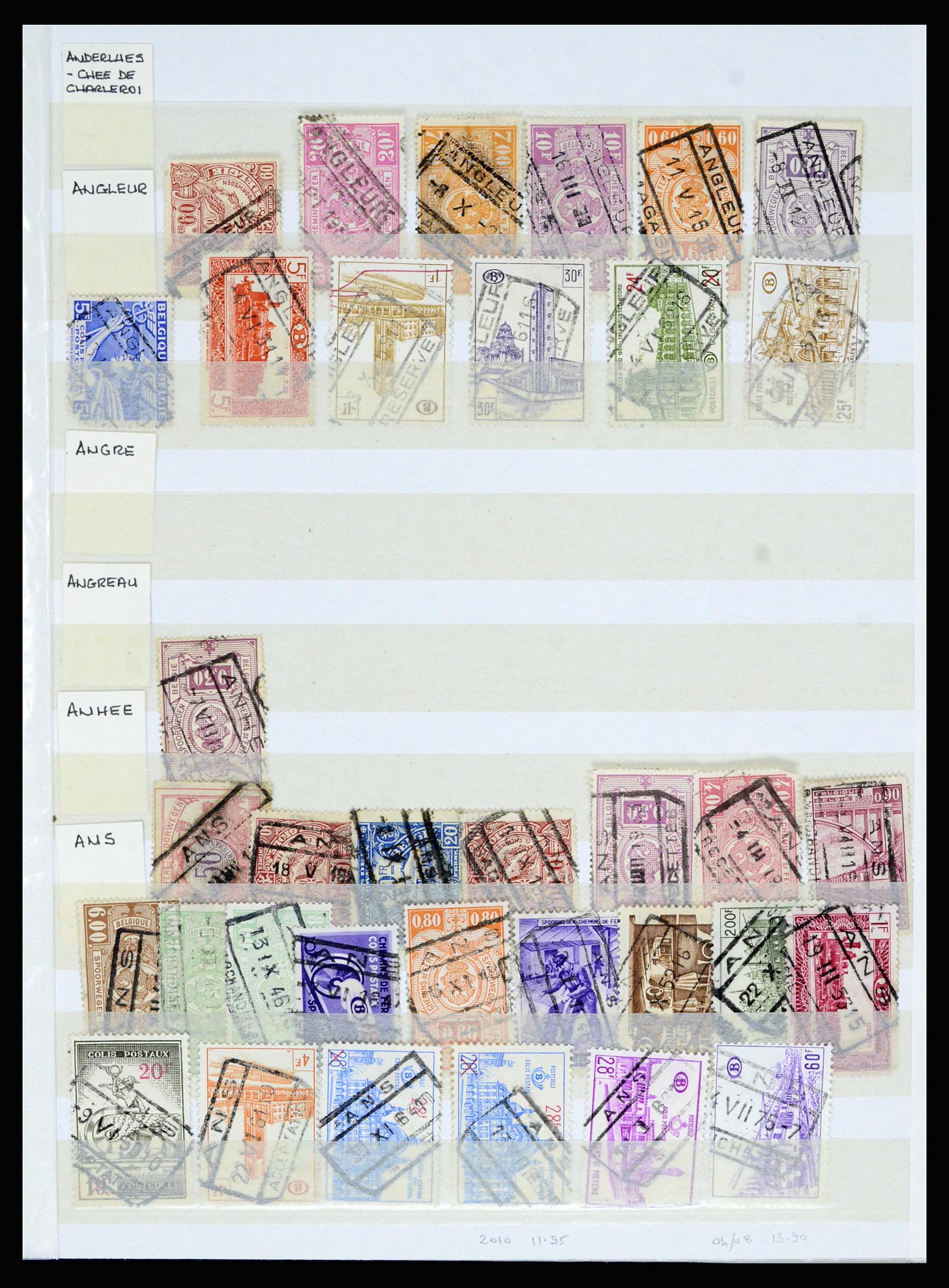 36955 069 - Postzegelverzameling 36955 België spoorwegstempels 1879-1950.