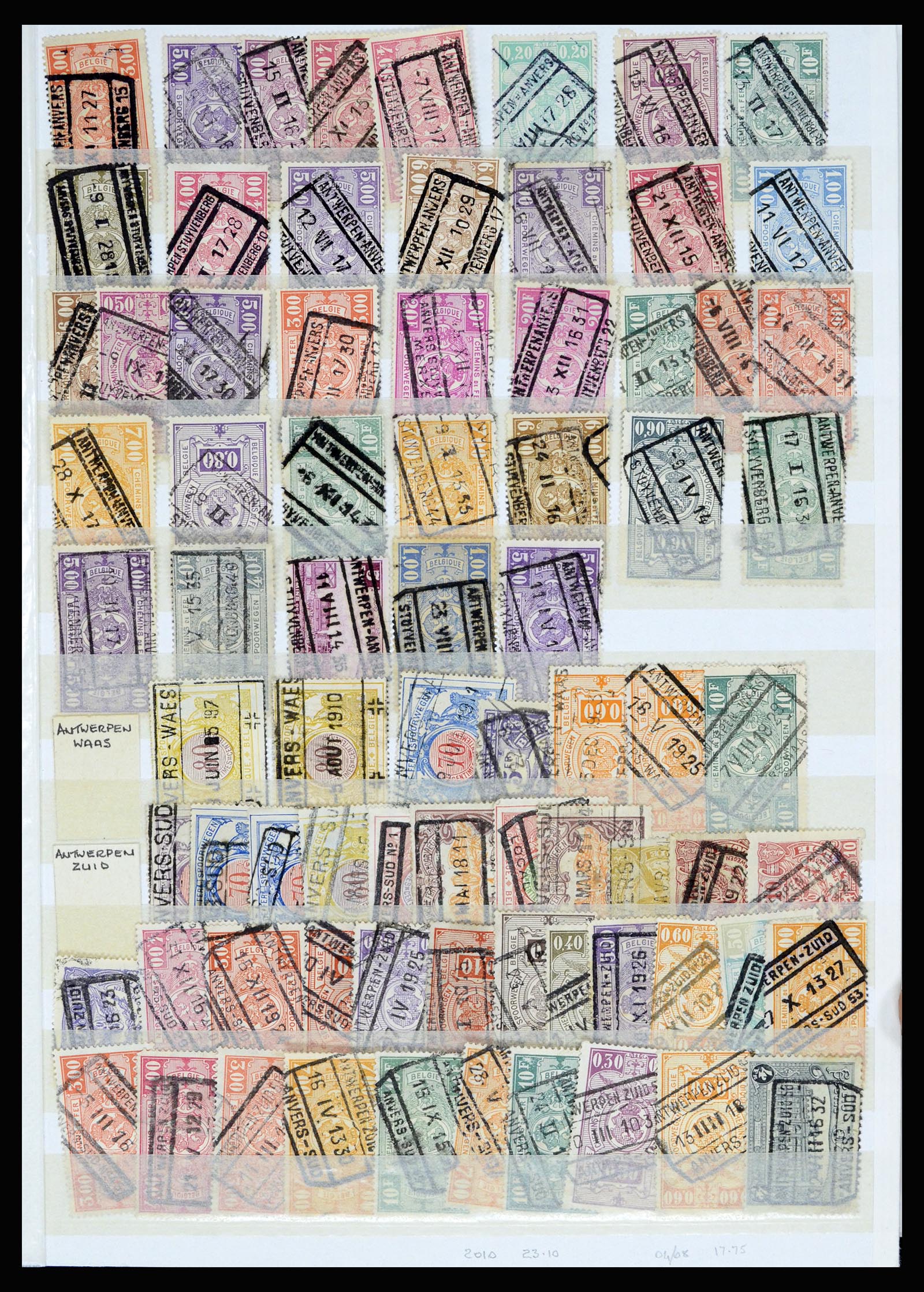 36955 073 - Postzegelverzameling 36955 België spoorwegstempels 1879-1950.