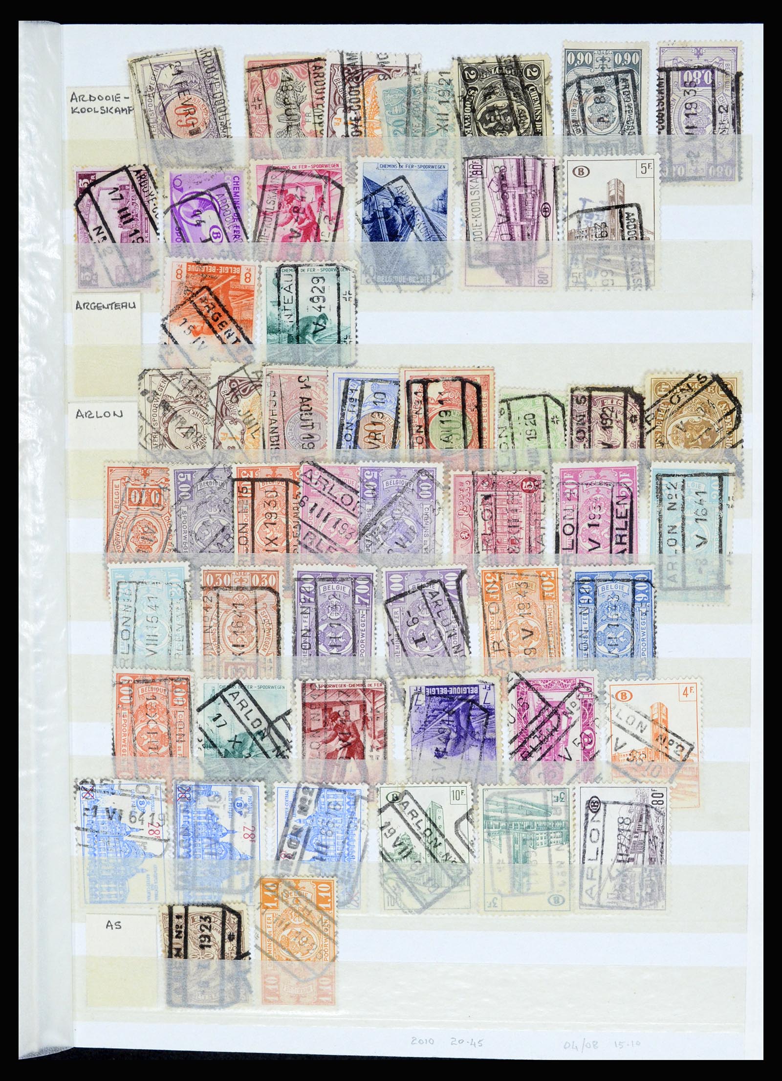36955 075 - Postzegelverzameling 36955 België spoorwegstempels 1879-1950.