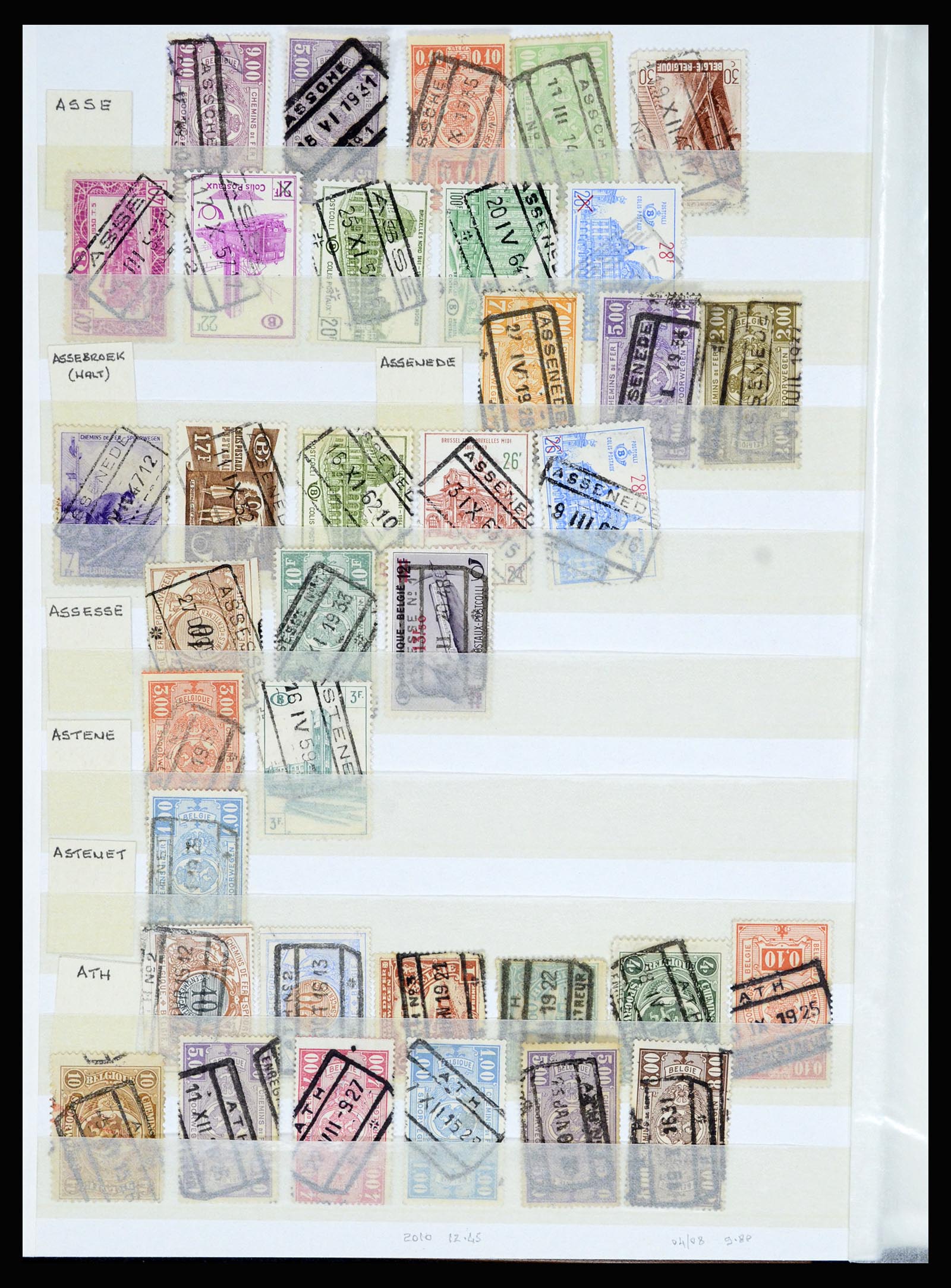 36955 076 - Postzegelverzameling 36955 België spoorwegstempels 1879-1950.