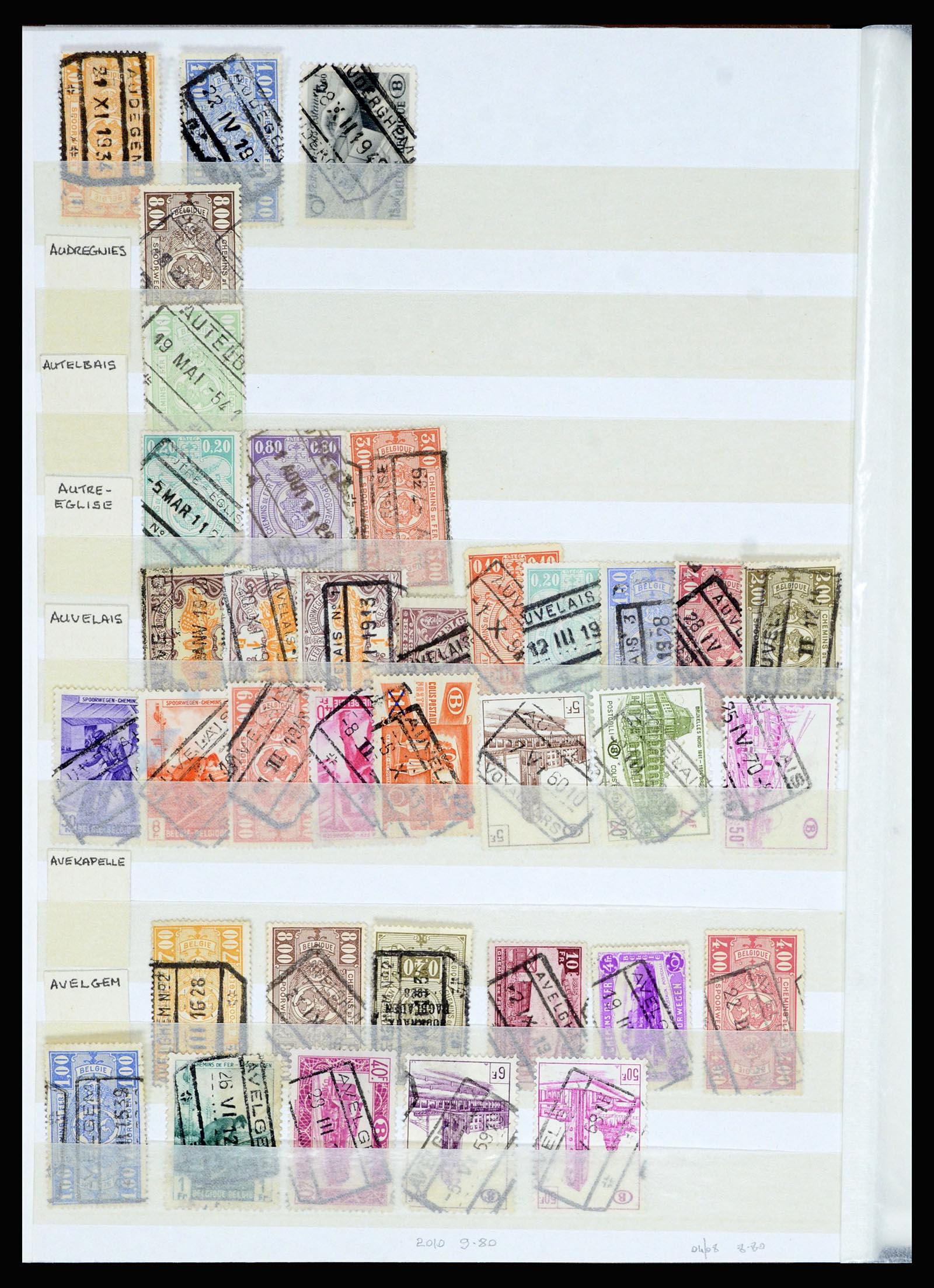 36955 078 - Postzegelverzameling 36955 België spoorwegstempels 1879-1950.