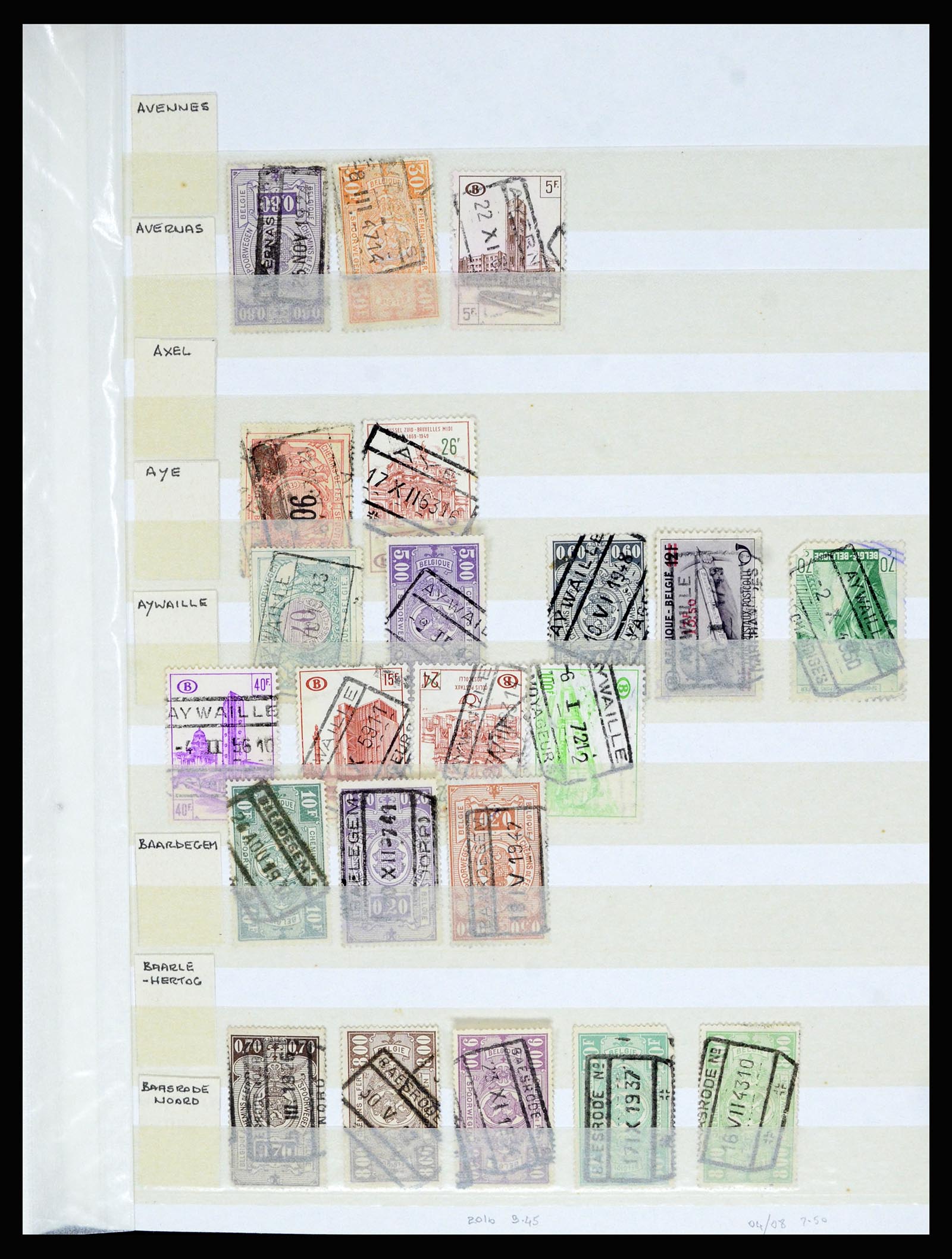 36955 079 - Postzegelverzameling 36955 België spoorwegstempels 1879-1950.