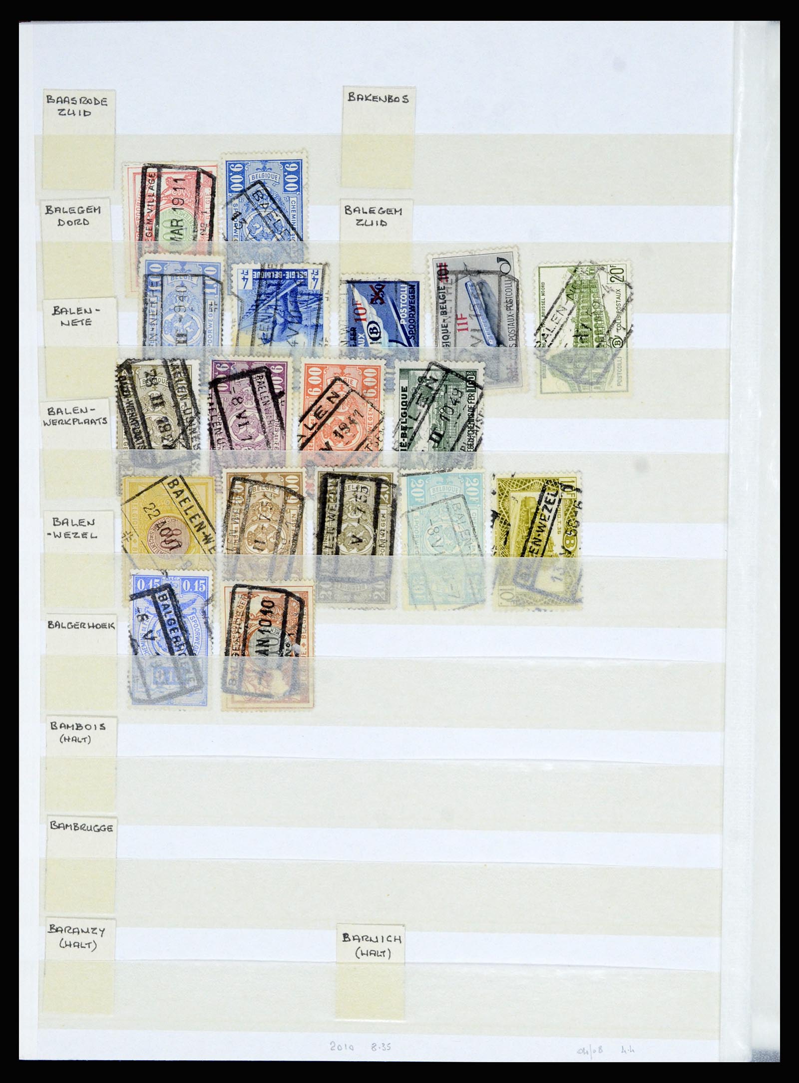 36955 080 - Postzegelverzameling 36955 België spoorwegstempels 1879-1950.