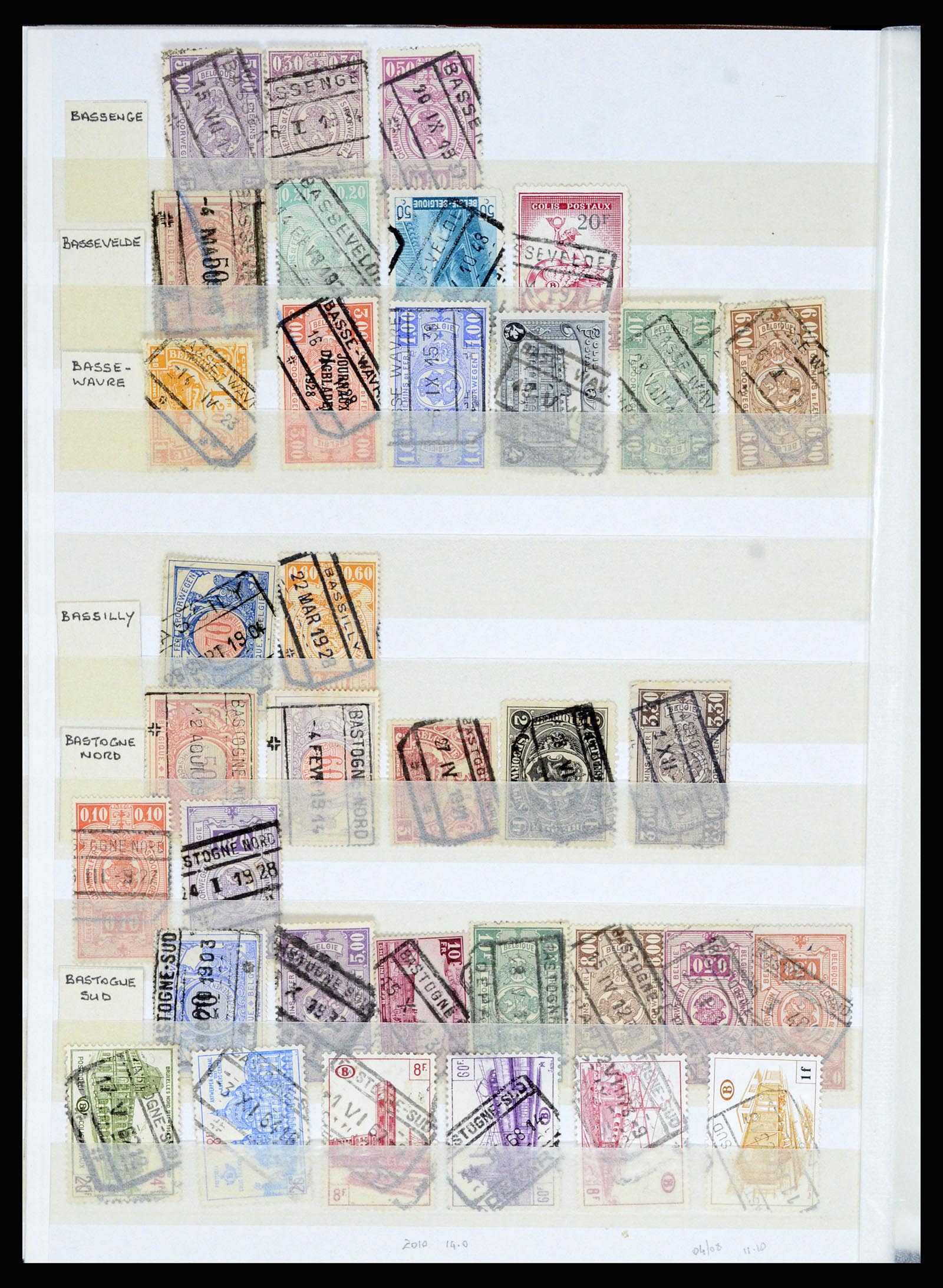 36955 082 - Postzegelverzameling 36955 België spoorwegstempels 1879-1950.