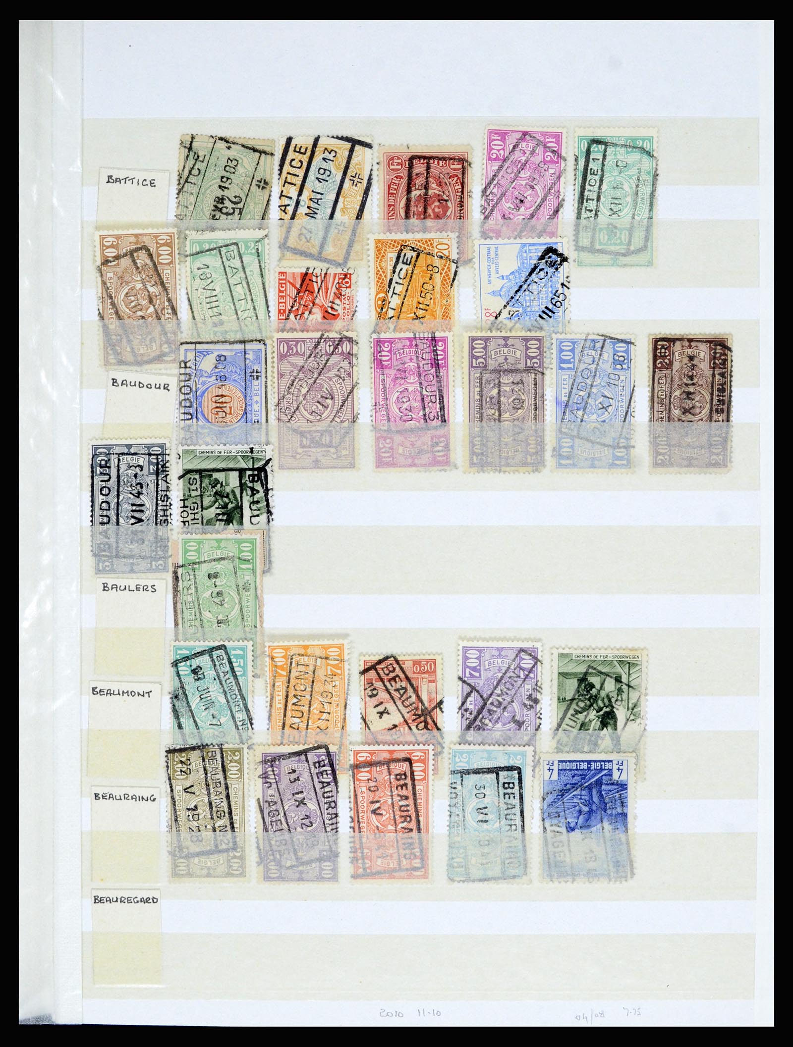 36955 083 - Postzegelverzameling 36955 België spoorwegstempels 1879-1950.