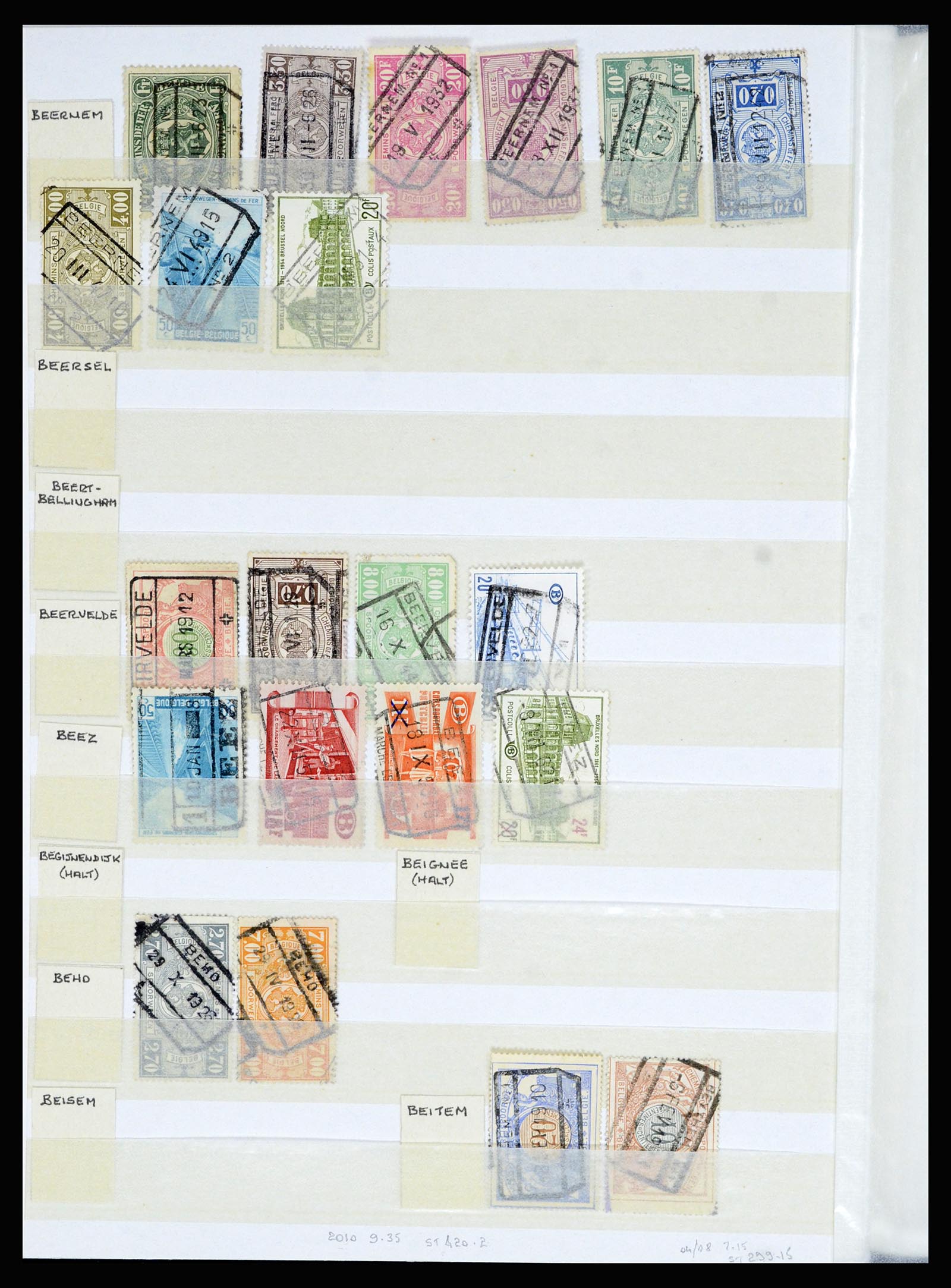 36955 084 - Postzegelverzameling 36955 België spoorwegstempels 1879-1950.