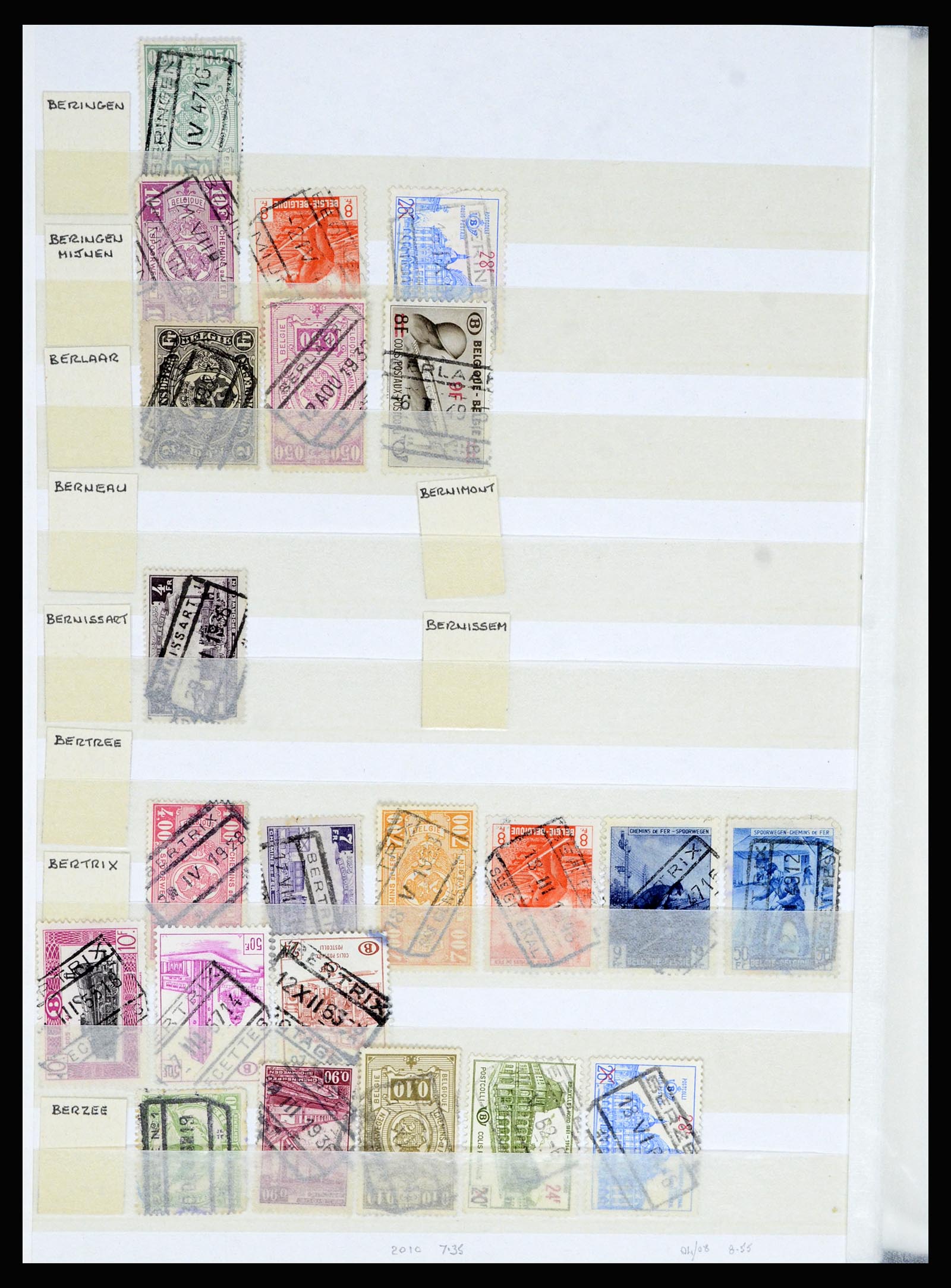 36955 086 - Postzegelverzameling 36955 België spoorwegstempels 1879-1950.