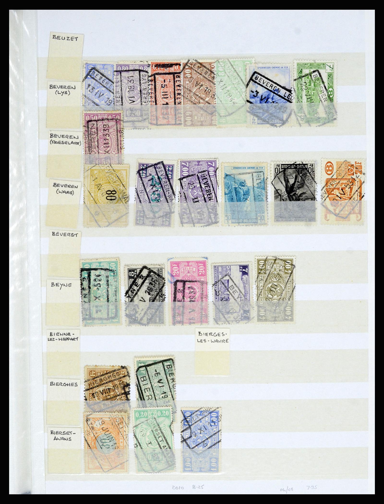 36955 087 - Postzegelverzameling 36955 België spoorwegstempels 1879-1950.