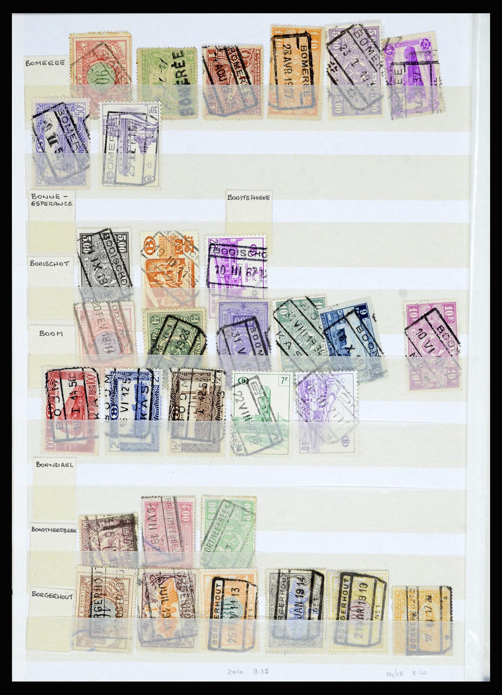 36955 092 - Postzegelverzameling 36955 België spoorwegstempels 1879-1950.