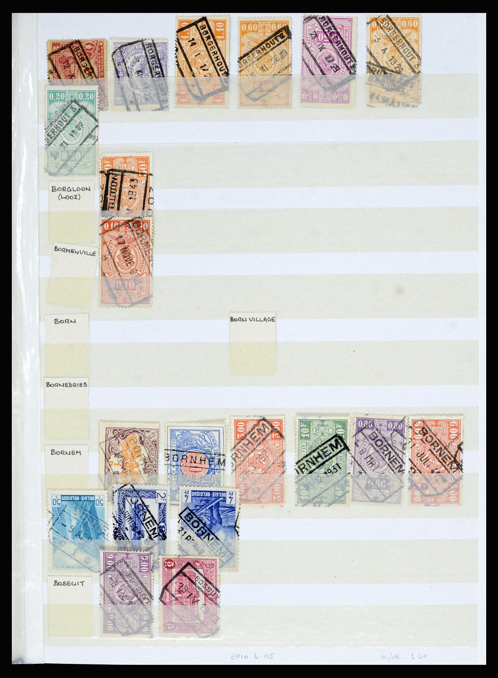36955 093 - Postzegelverzameling 36955 België spoorwegstempels 1879-1950.