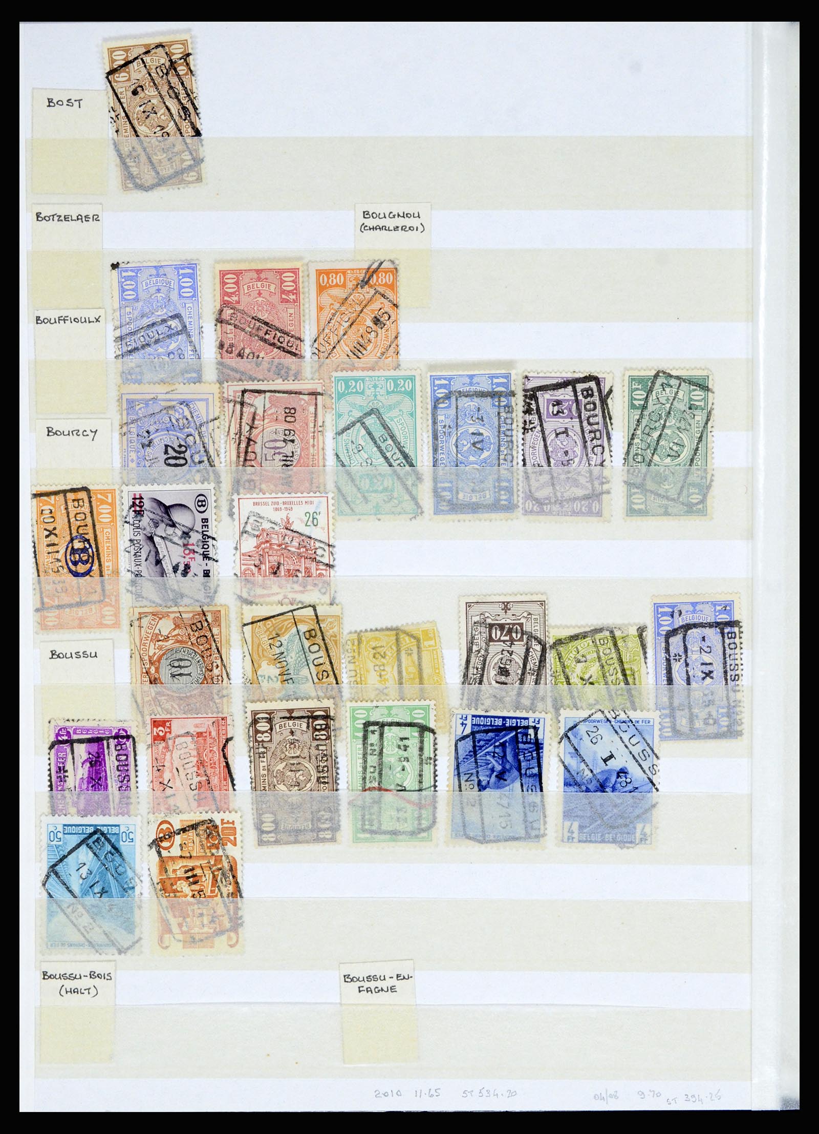 36955 094 - Postzegelverzameling 36955 België spoorwegstempels 1879-1950.