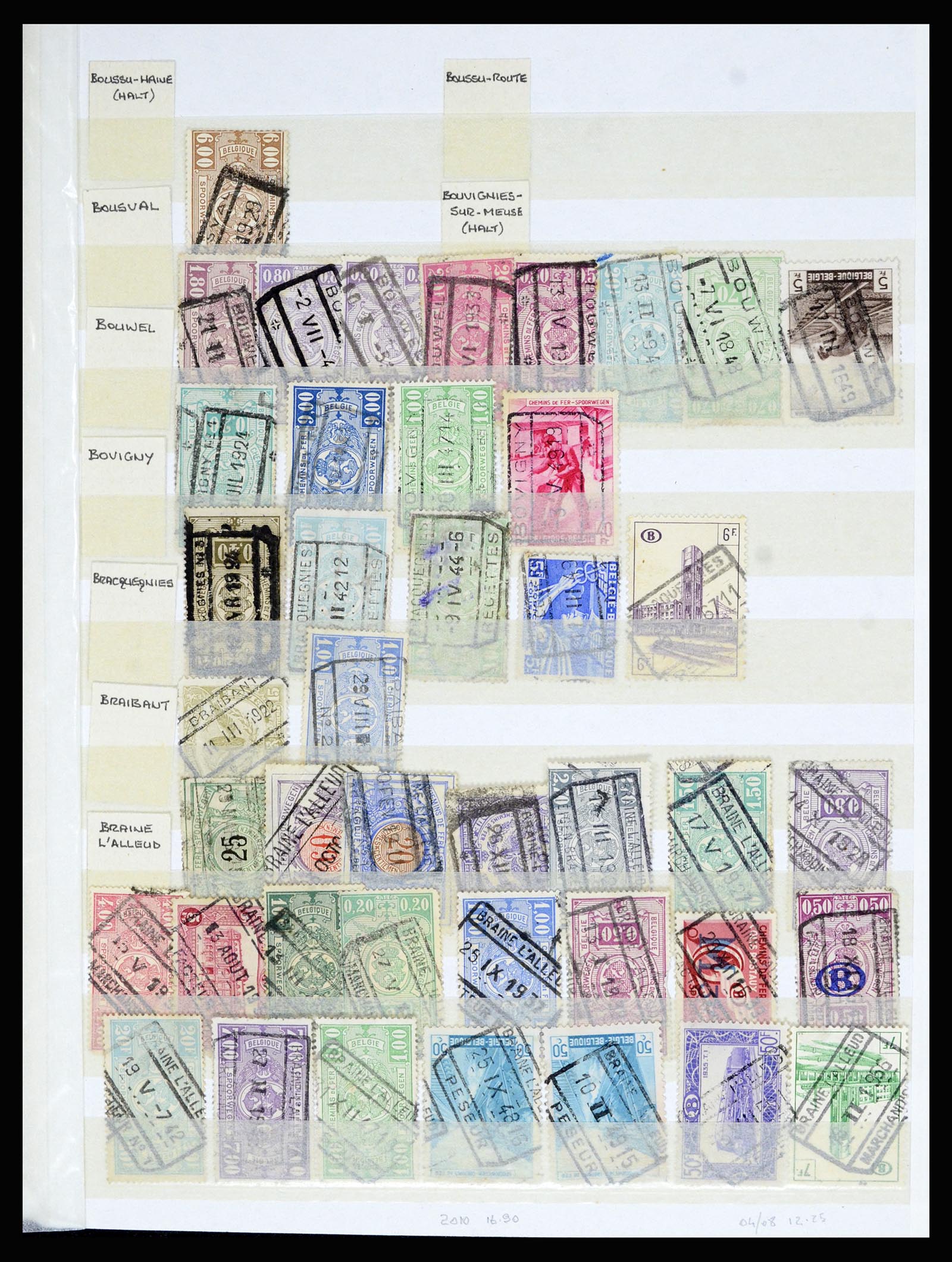 36955 095 - Postzegelverzameling 36955 België spoorwegstempels 1879-1950.