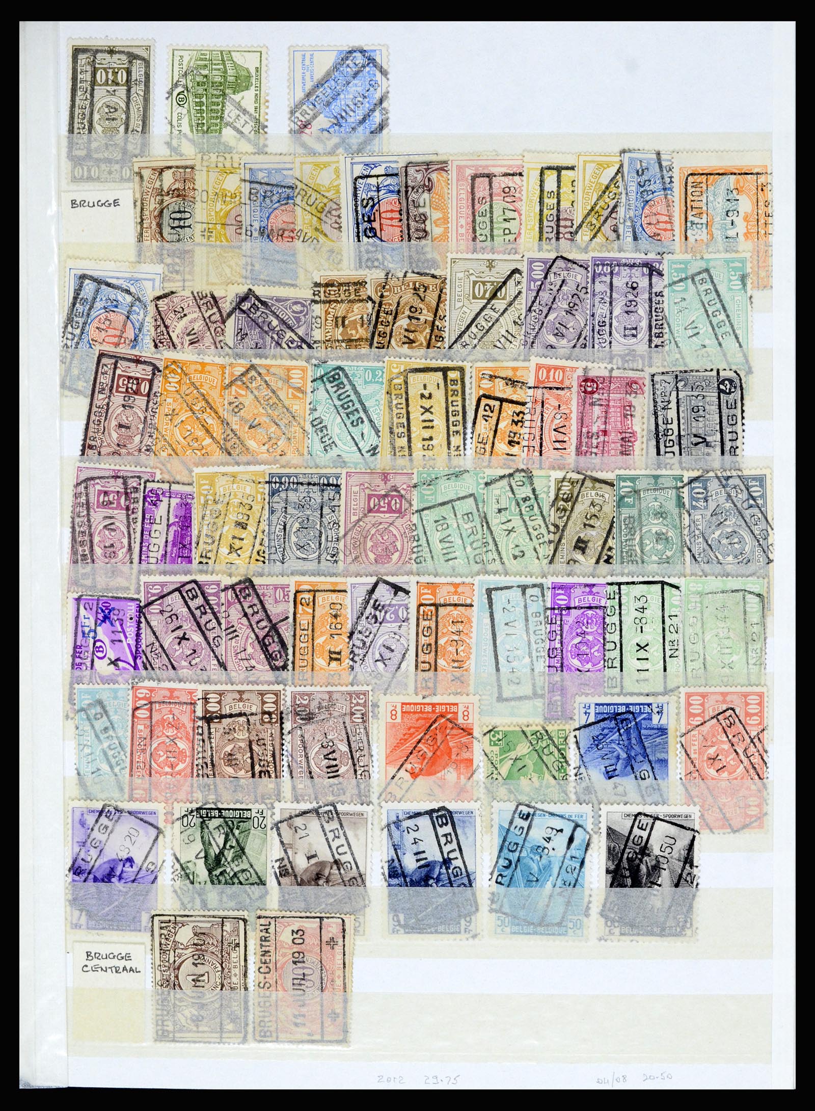 36955 097 - Postzegelverzameling 36955 België spoorwegstempels 1879-1950.