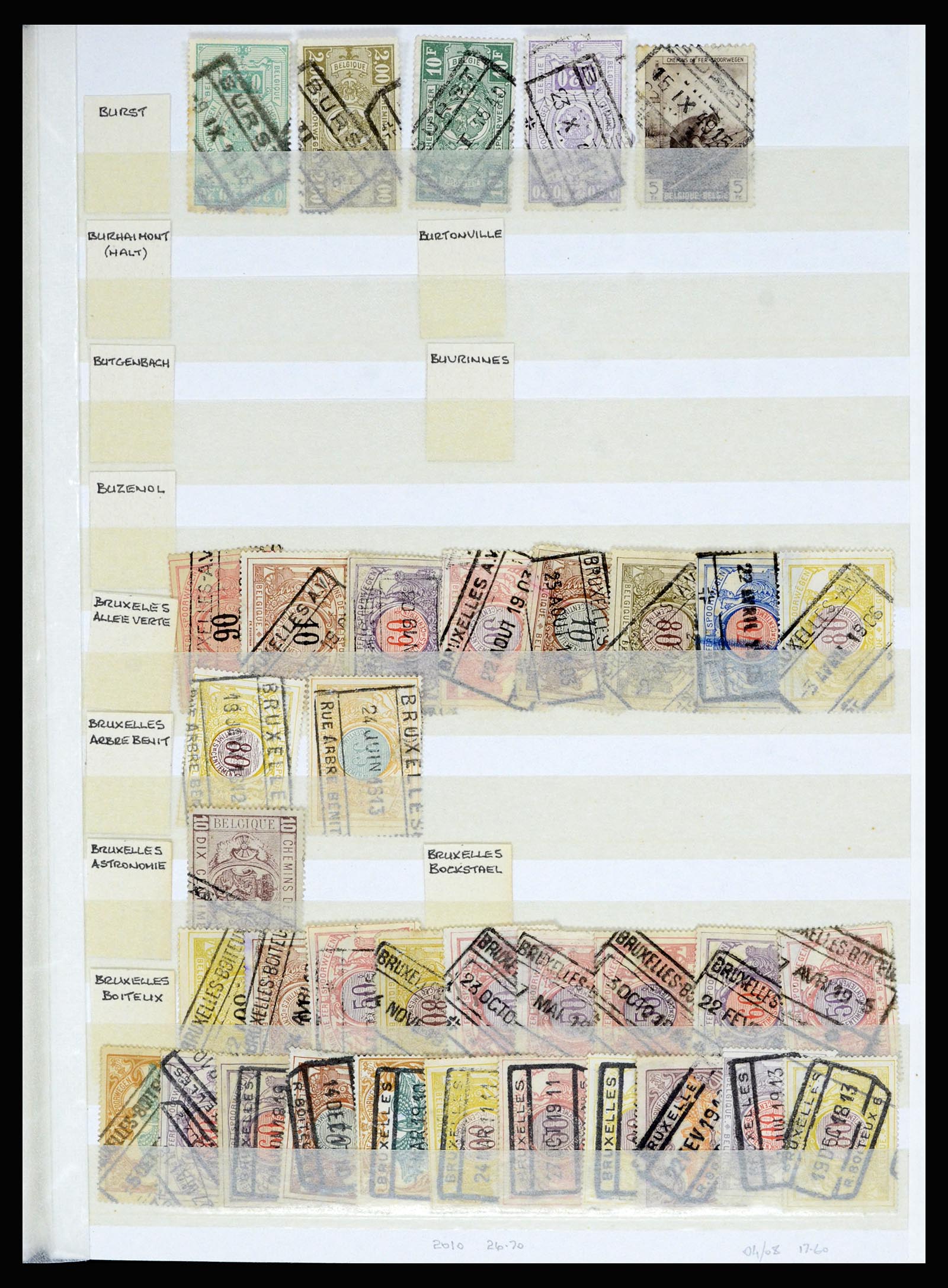 36955 099 - Postzegelverzameling 36955 België spoorwegstempels 1879-1950.