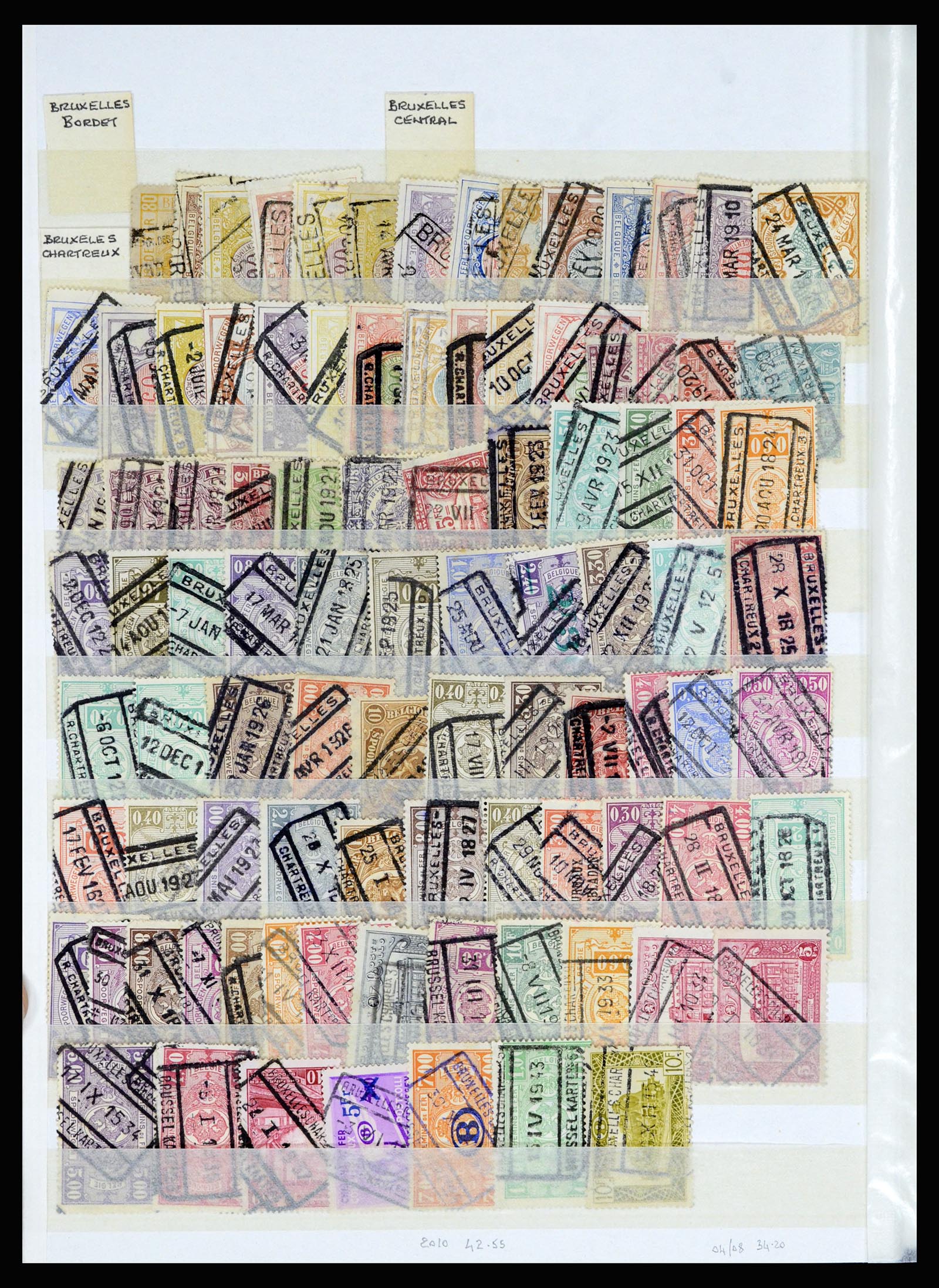 36955 100 - Postzegelverzameling 36955 België spoorwegstempels 1879-1950.