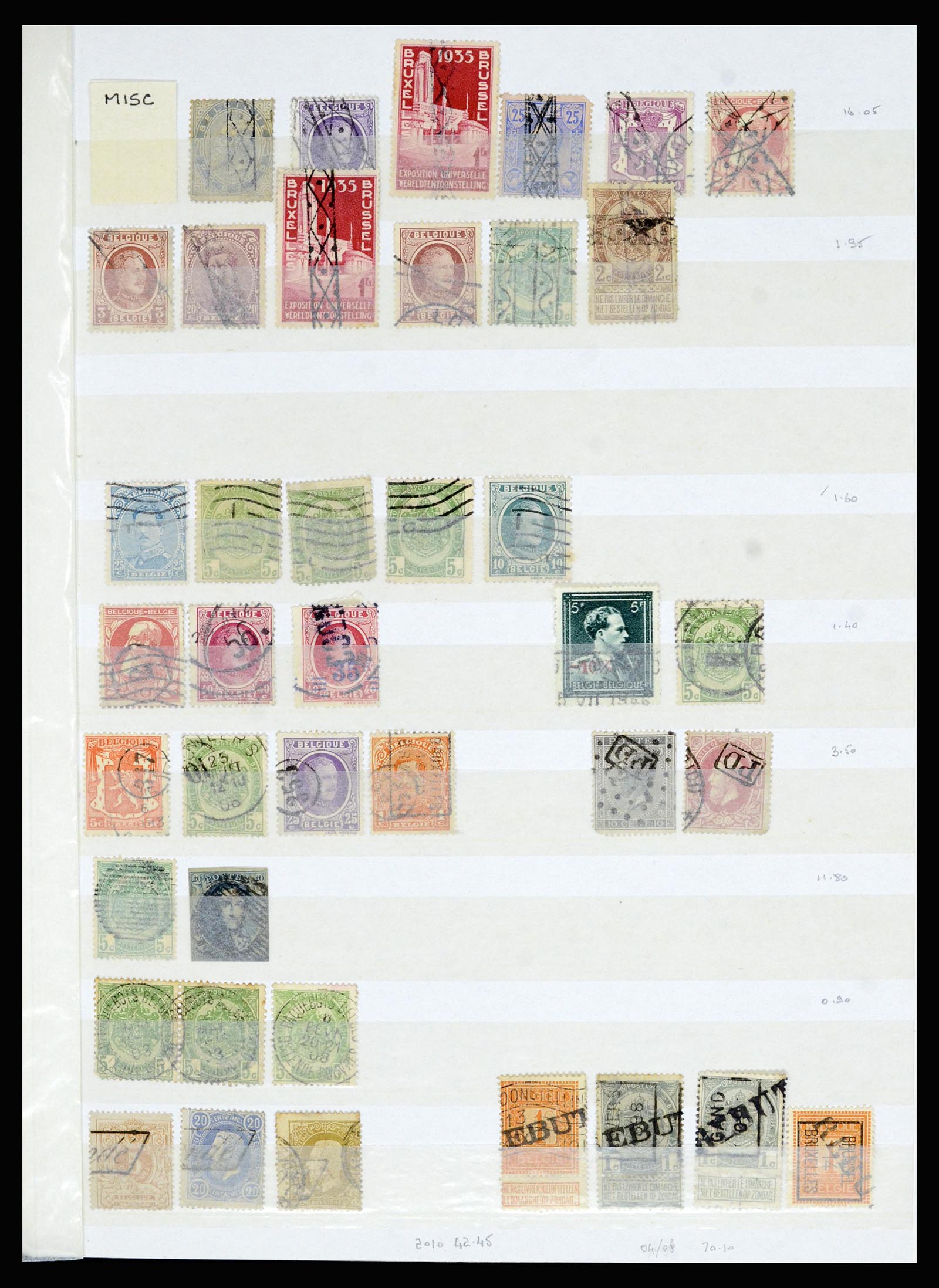 36955 305 - Postzegelverzameling 36955 België spoorwegstempels 1879-1950.