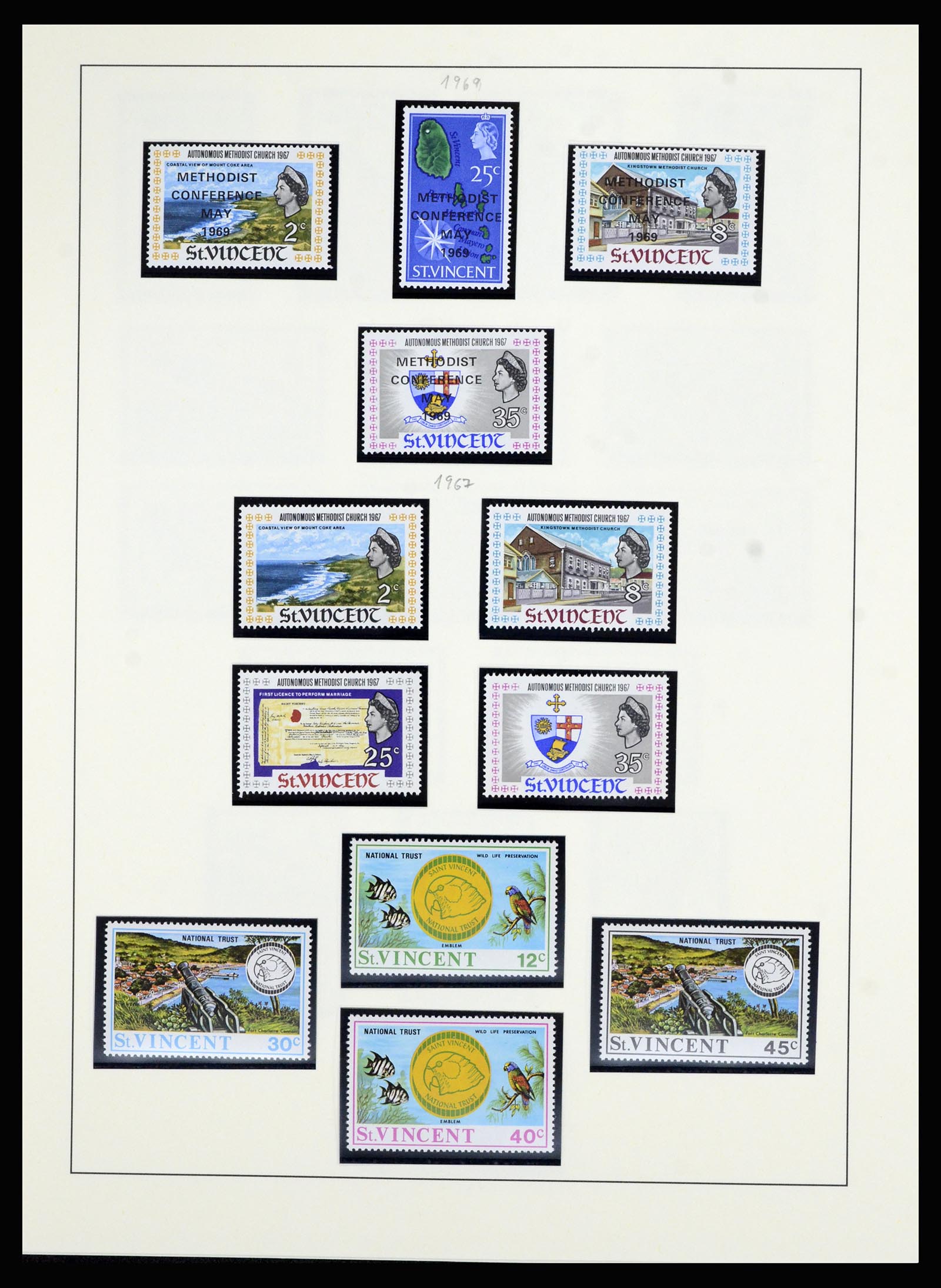 36962 012 - Postzegelverzameling 36962 St. Vincent 1866-1970.
