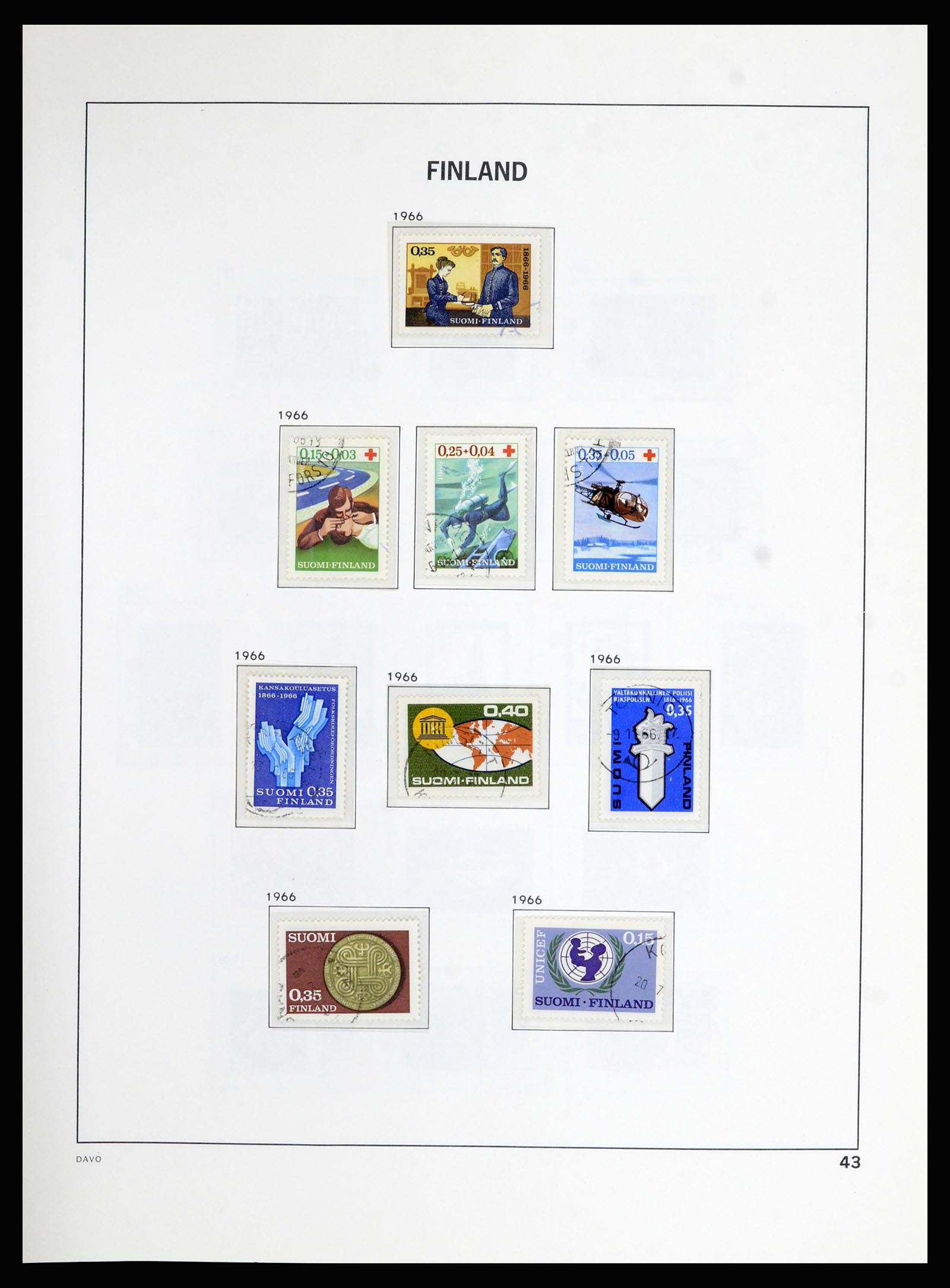 36976 044 - Postzegelverzameling 36976 Finland 1866-1983.