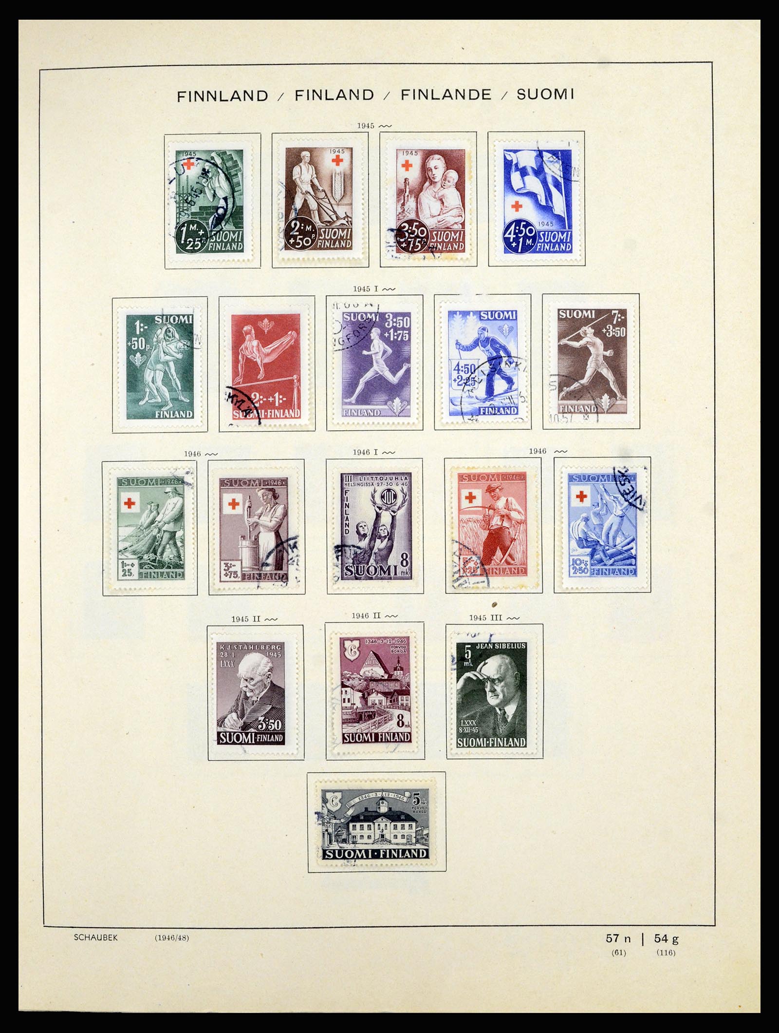 36977 012 - Postzegelverzameling 36977 Finland 1921-1980.
