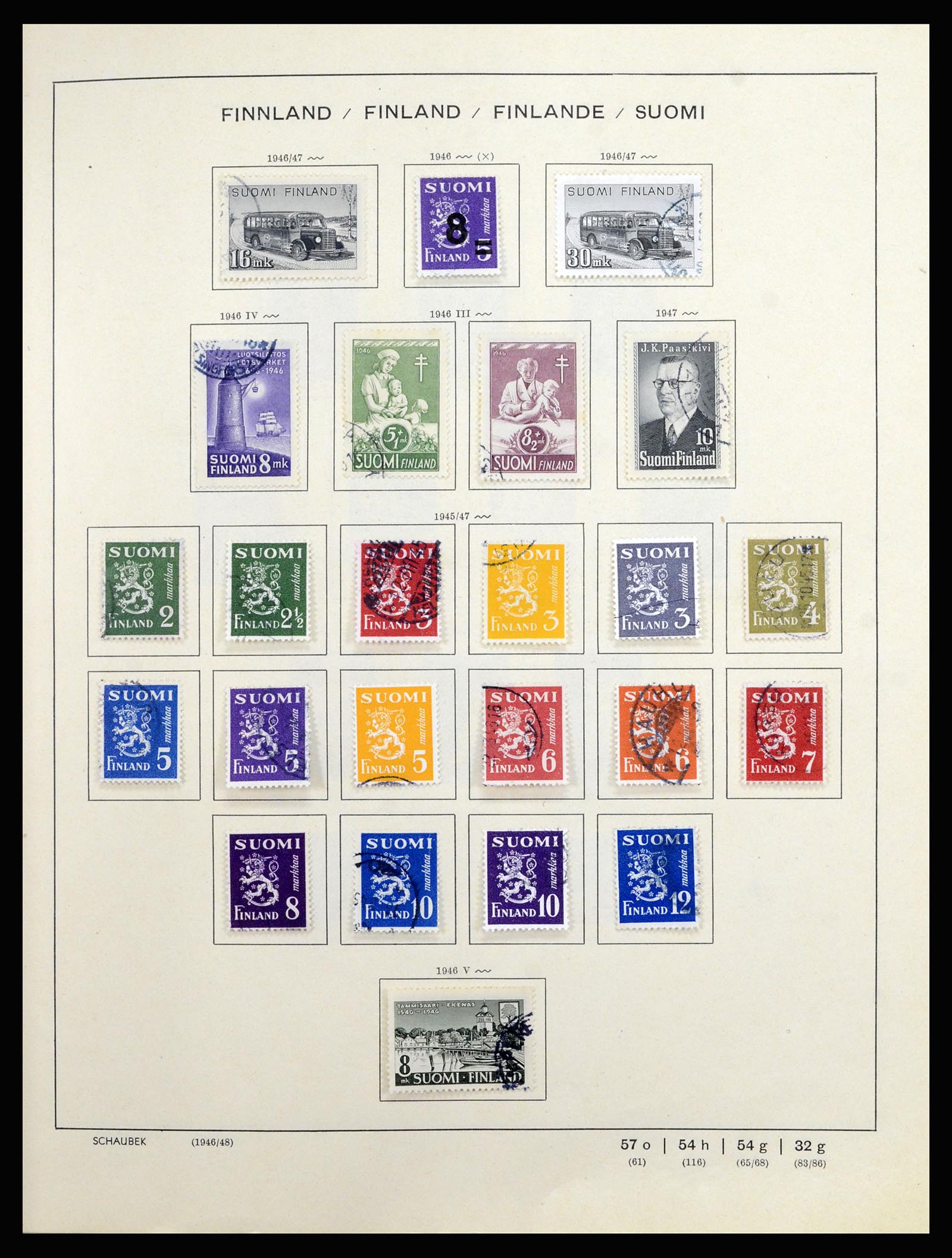 36977 013 - Postzegelverzameling 36977 Finland 1921-1980.