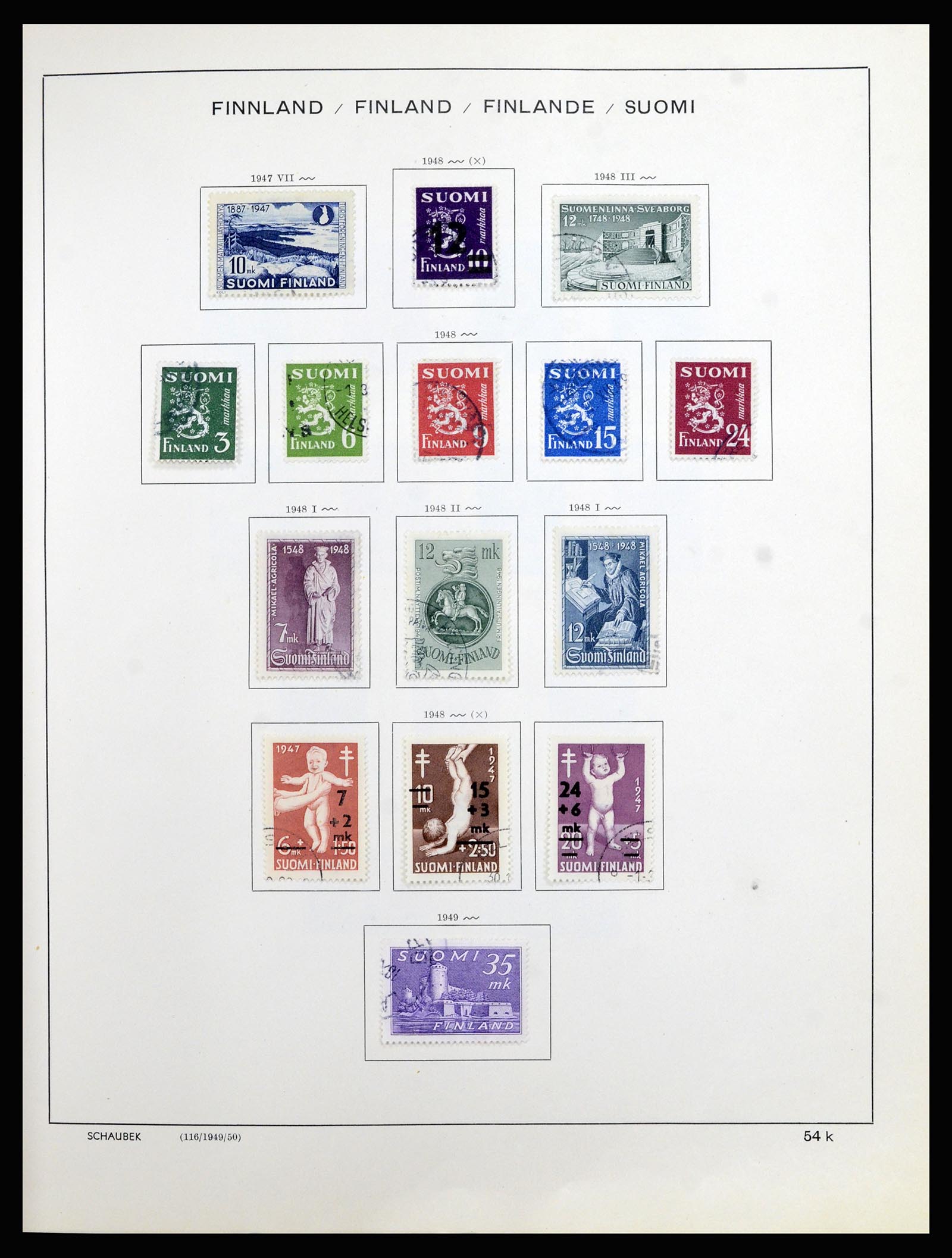 36977 015 - Postzegelverzameling 36977 Finland 1921-1980.