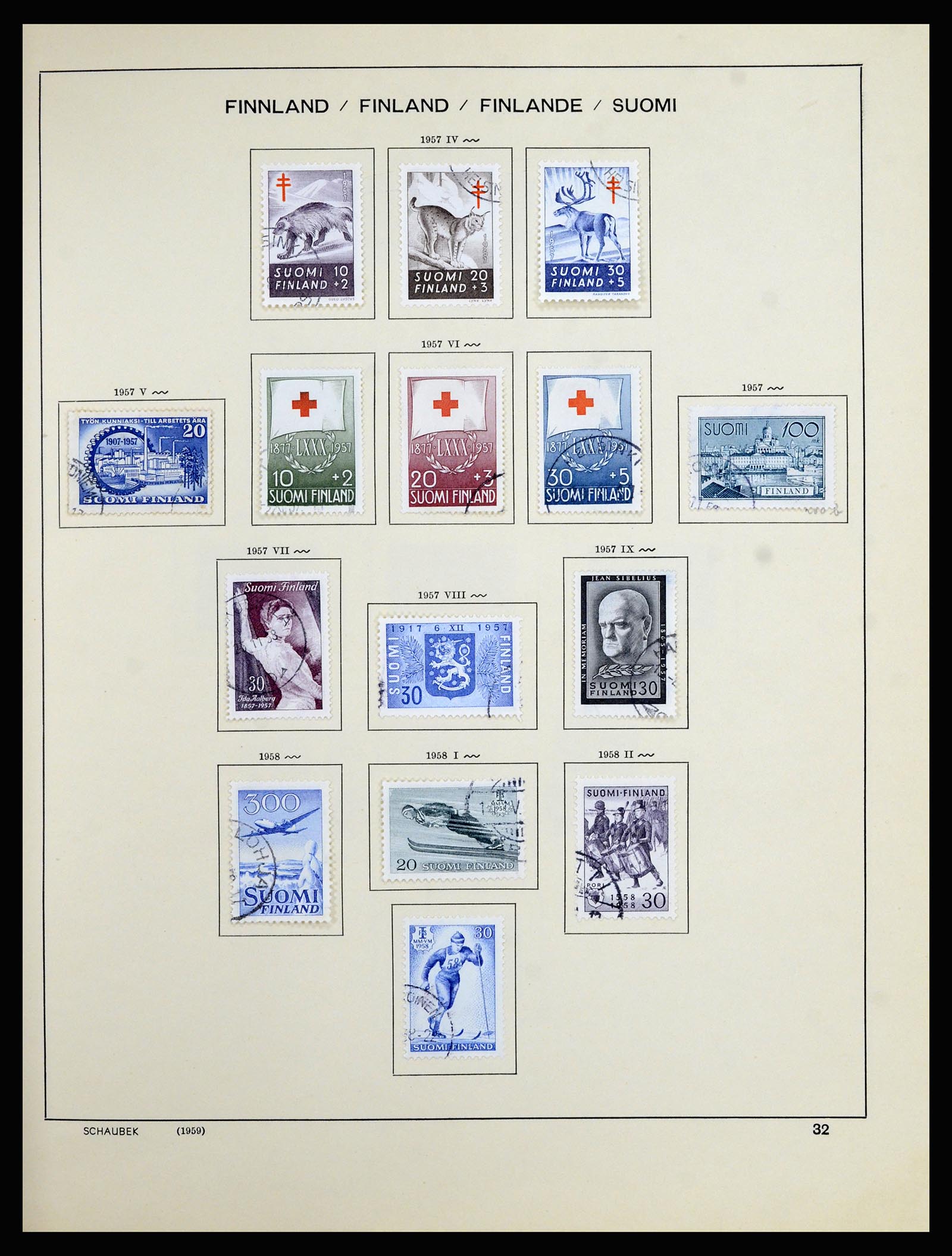 36977 025 - Postzegelverzameling 36977 Finland 1921-1980.