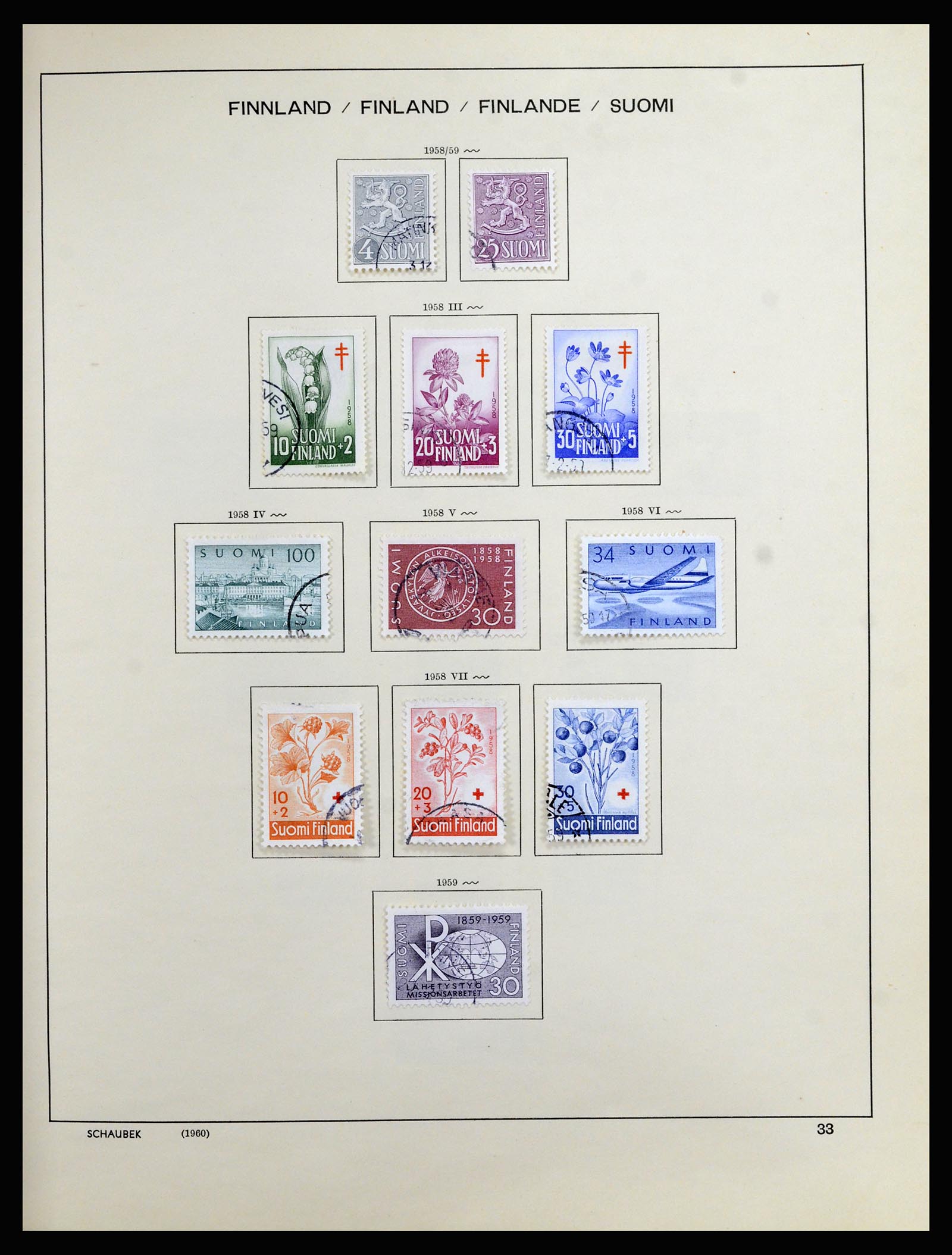 36977 026 - Postzegelverzameling 36977 Finland 1921-1980.