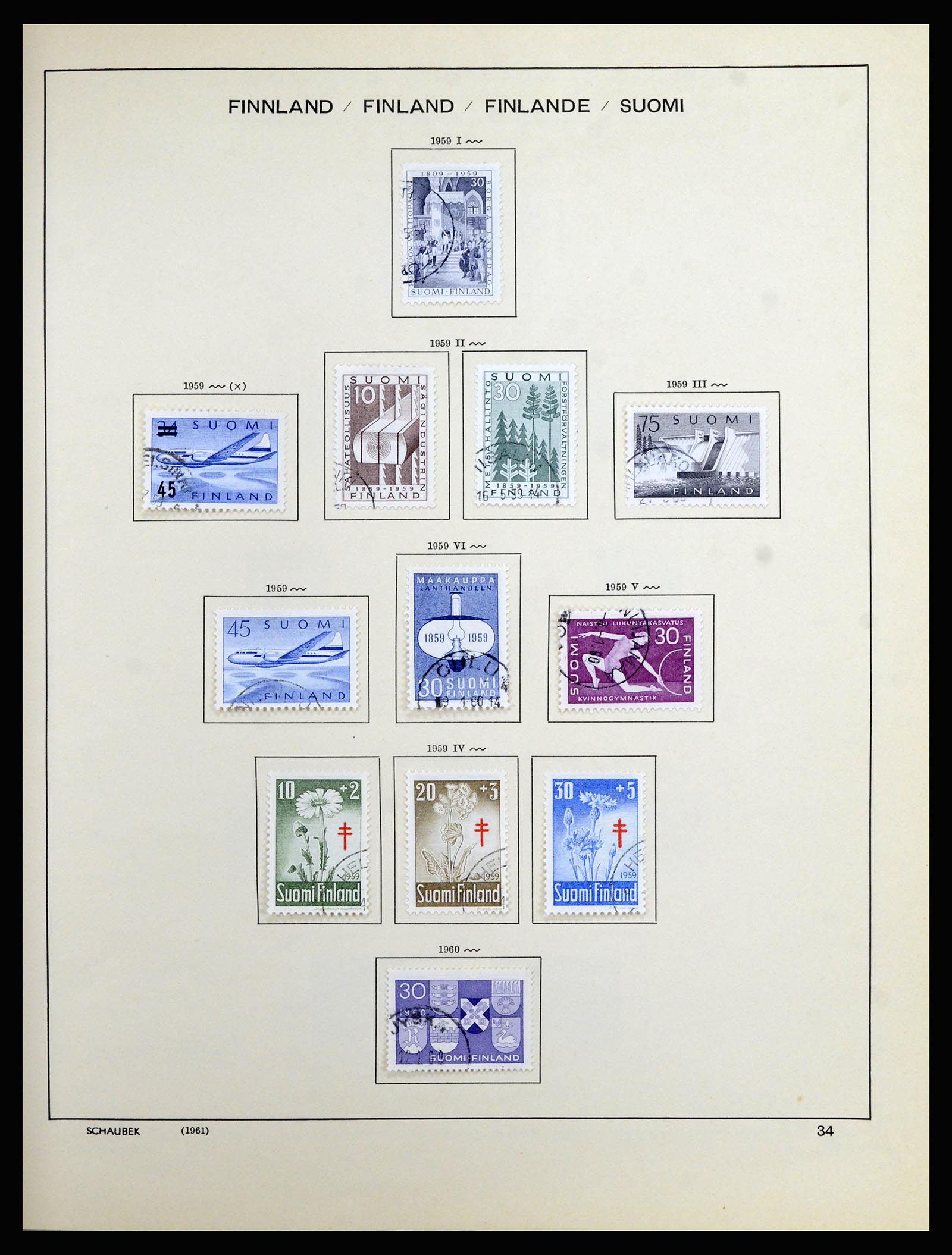 36977 027 - Postzegelverzameling 36977 Finland 1921-1980.