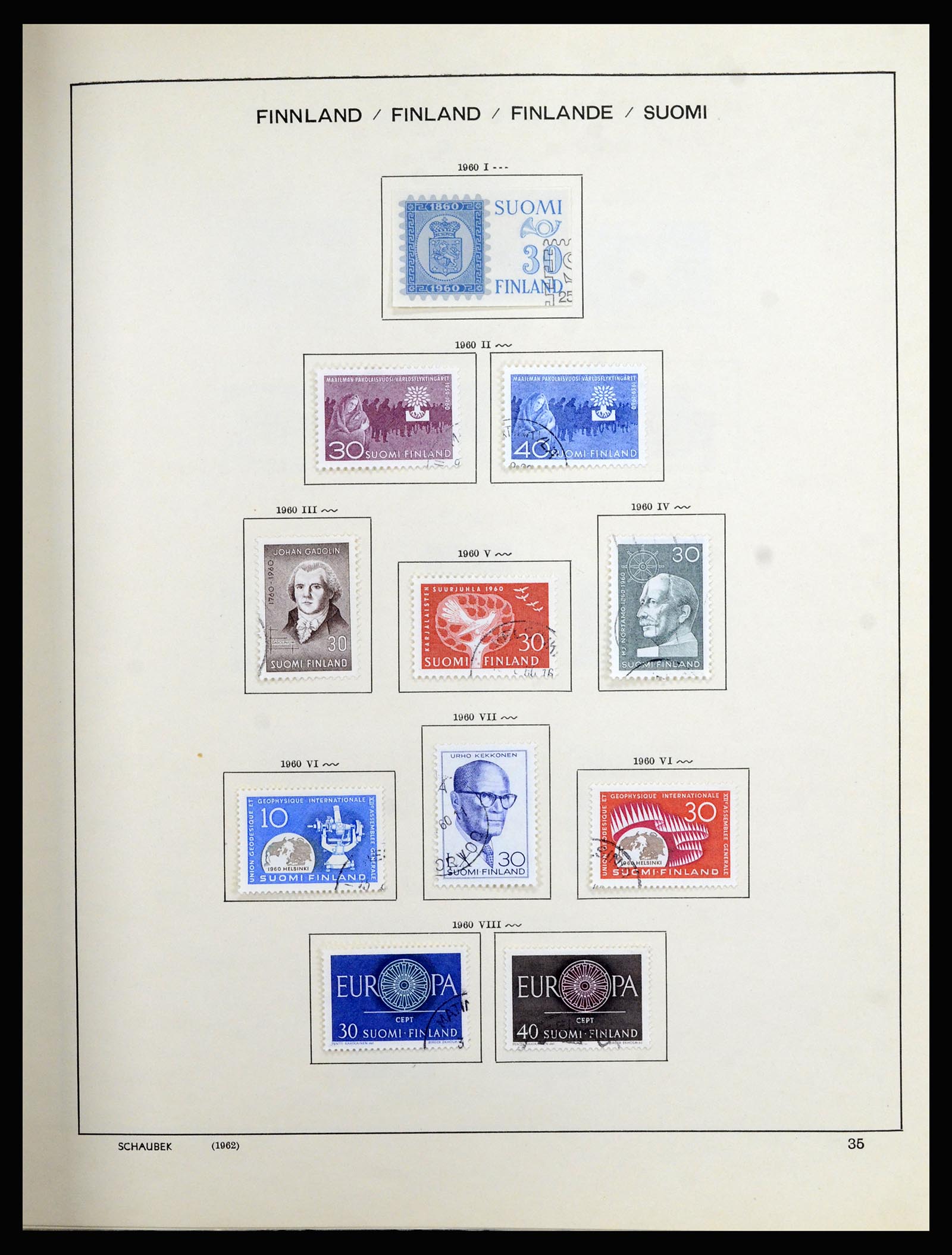 36977 028 - Postzegelverzameling 36977 Finland 1921-1980.